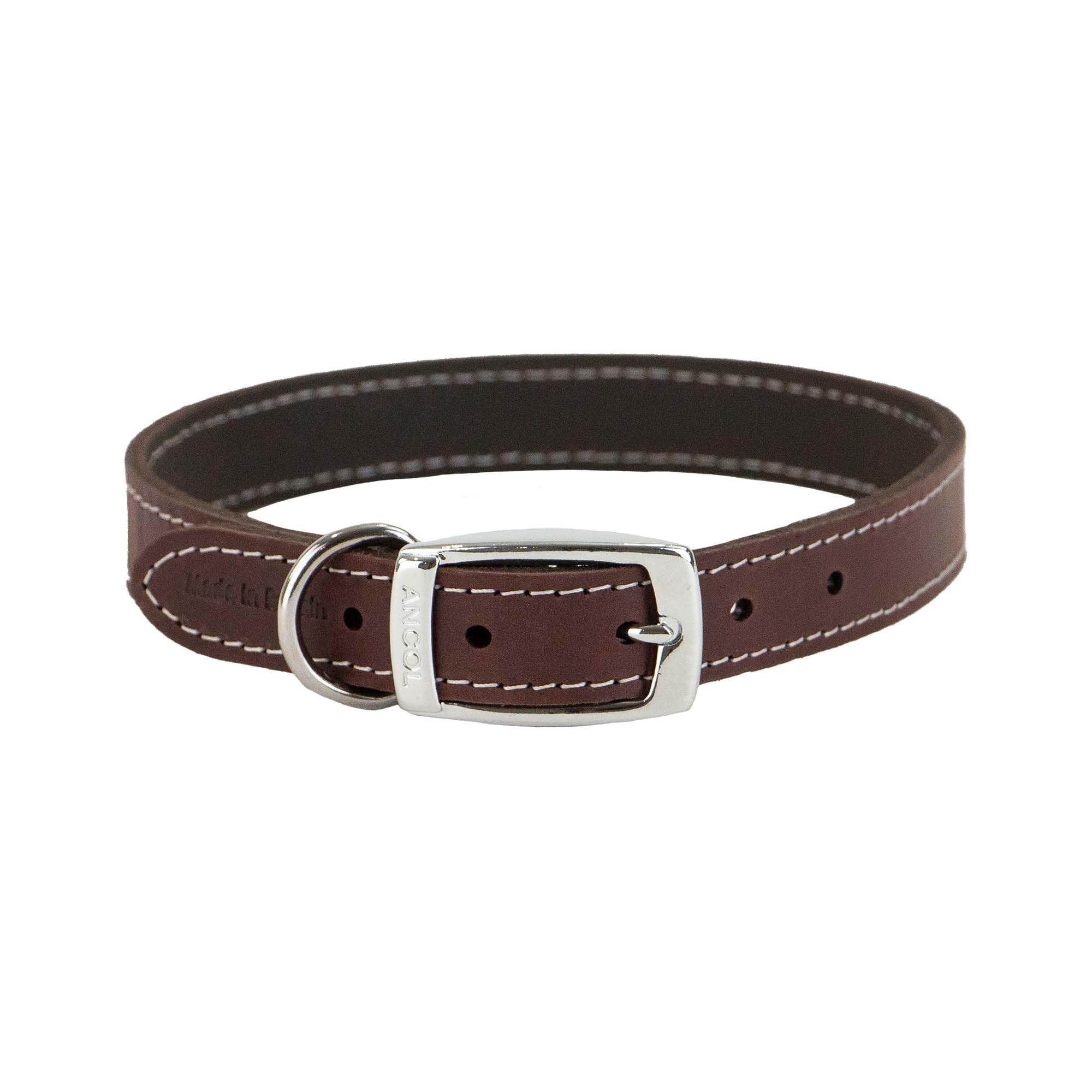 Ancol Heritage Durable Leather Dog Collar - Red Bridle Leather Puppy Pet Training Accessory - Die Cast Fitting for Strength and Comfort - 26-31cm Size 2