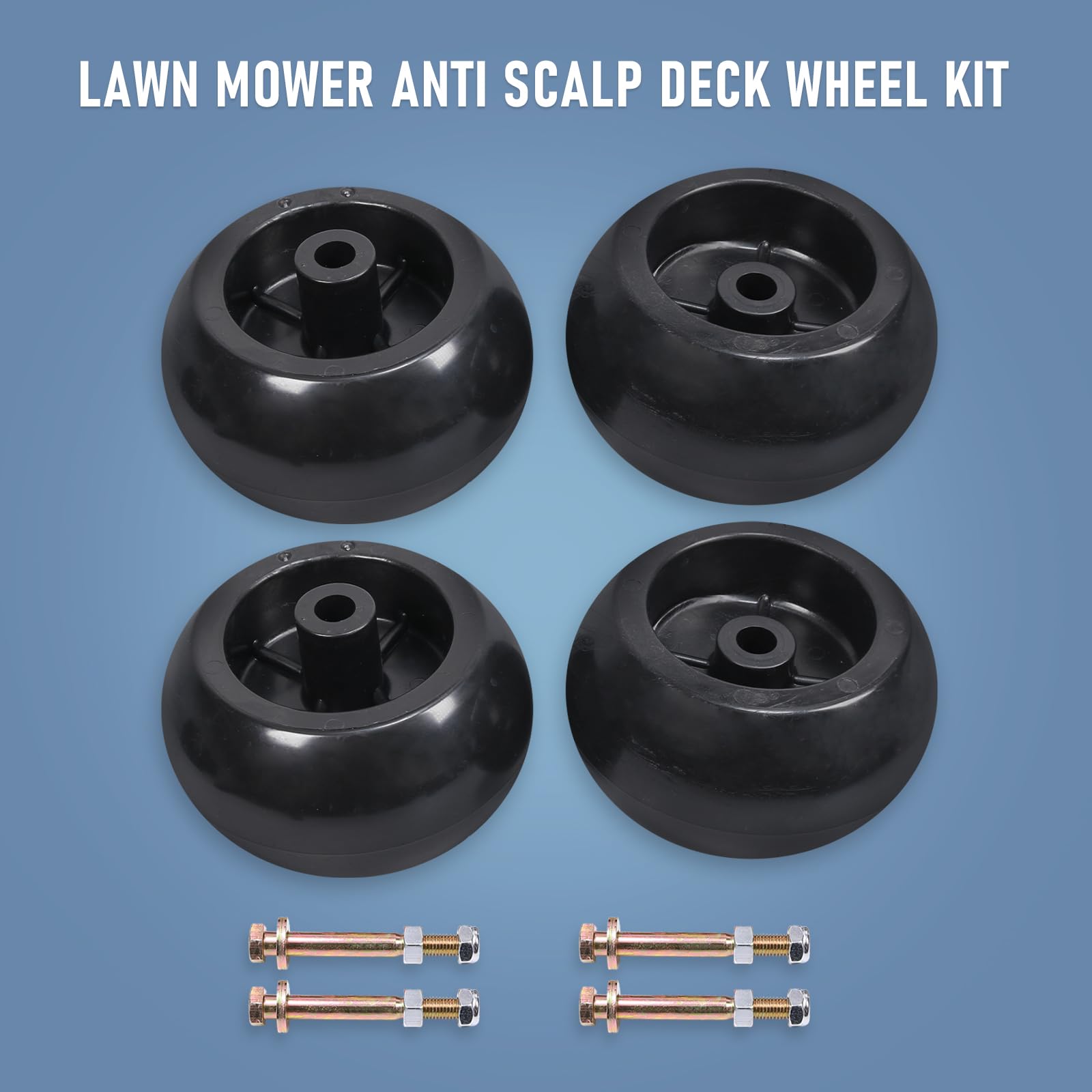 DICMIC- Kit de 4 Ruedas Protectoras para Cubierta de cortacésped Compatible con Rotary 13445 Hustler 788166 31997 781708 MTD 734-04039 y más
