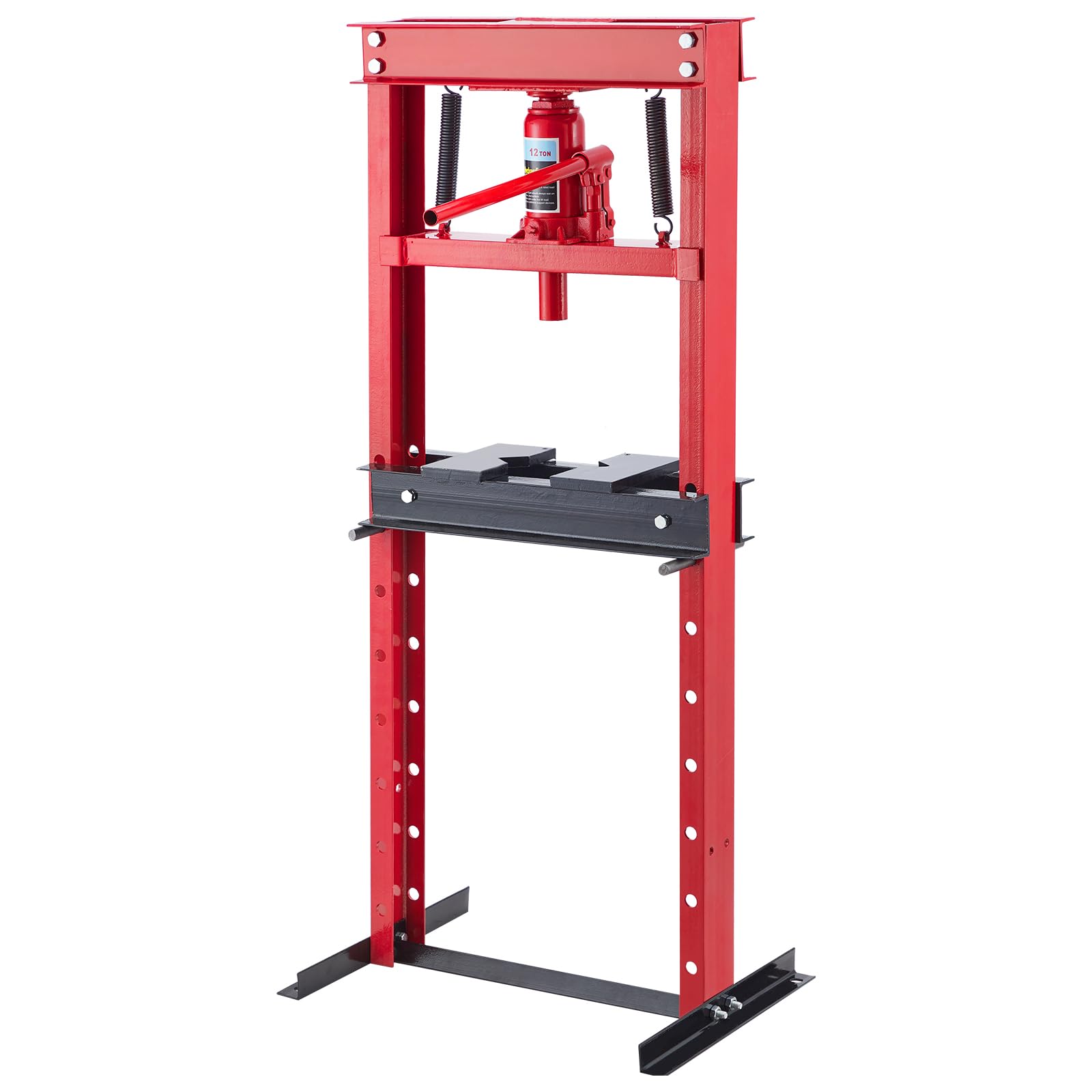 12 Ton Hydraulic Shop Press with Plate, Adjustable H-Frame Garage Floor Hydraulic Benchtop Press with Adjustable Working Table Height for Car Repair Garage