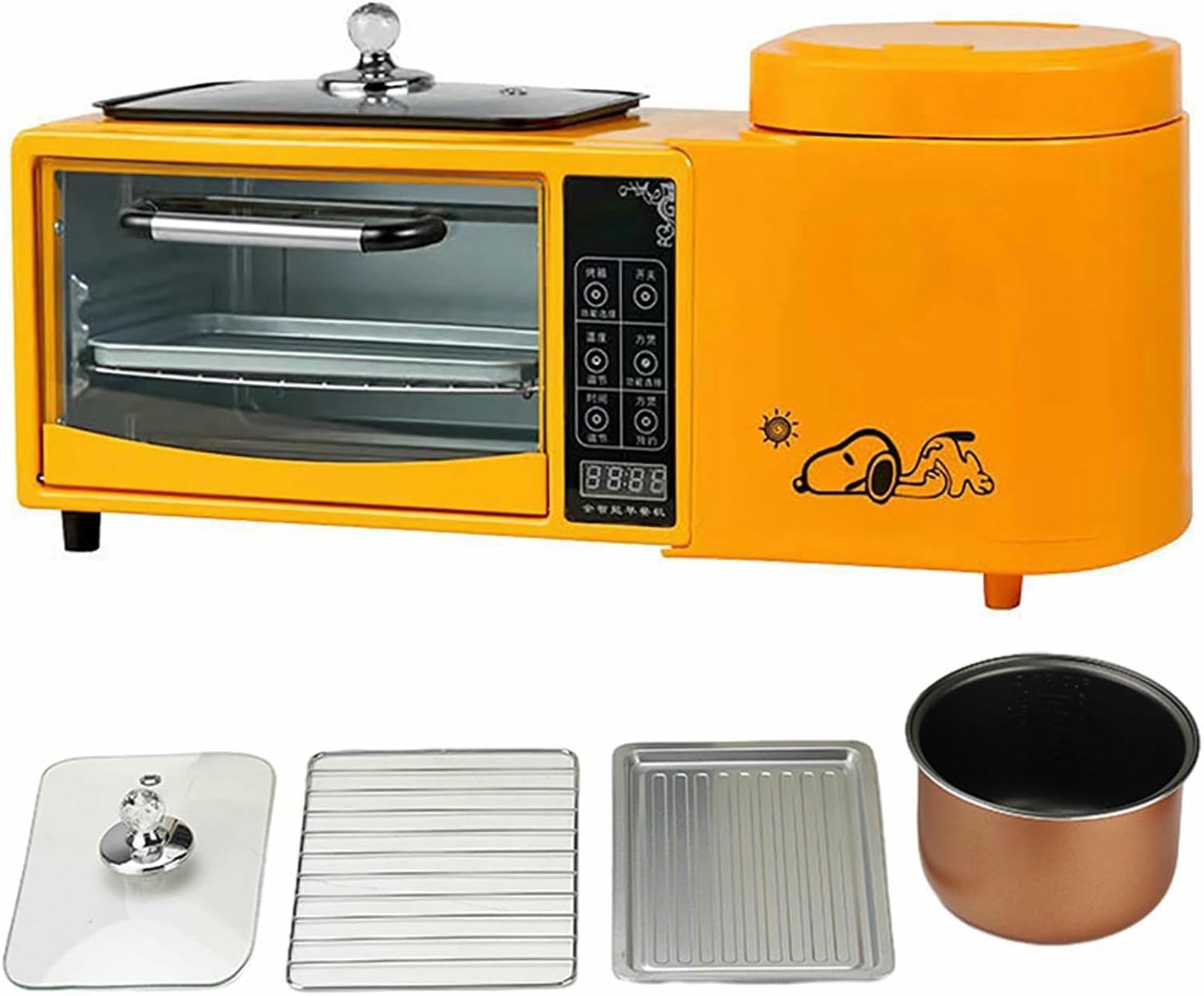 Macchina per la colazione 4 in 1 con forno, vapore, padella, touch screen, controllo della temperatura per una facile cottura casalinga, ideale per preparare rapidamente i pasti