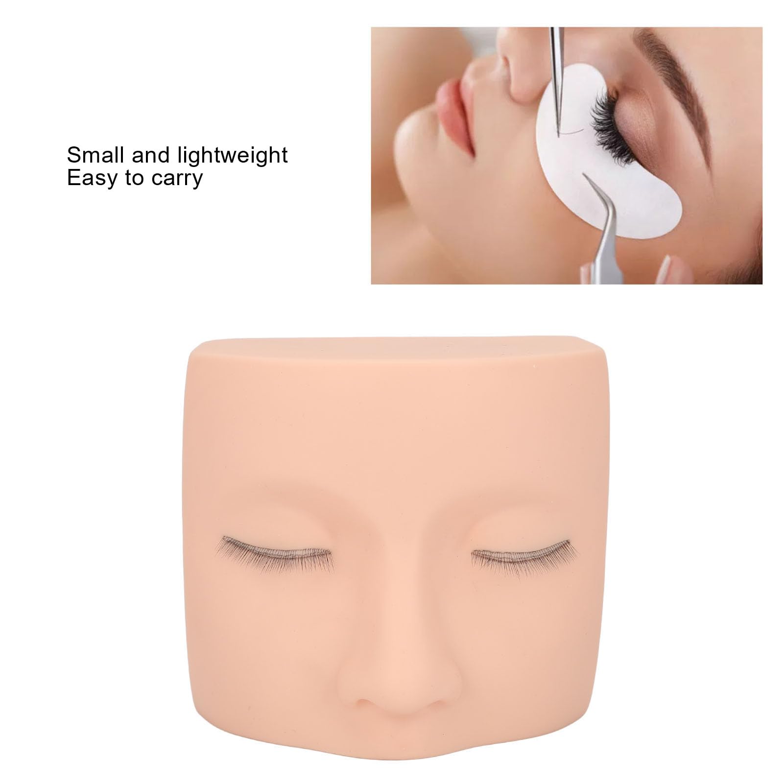 Luqeeg Eyelash Extension Mannequin Head, PVC Soft Rubber Reusable Design, Three Layer Eyelash Mold, for Practice and Display - Image 4