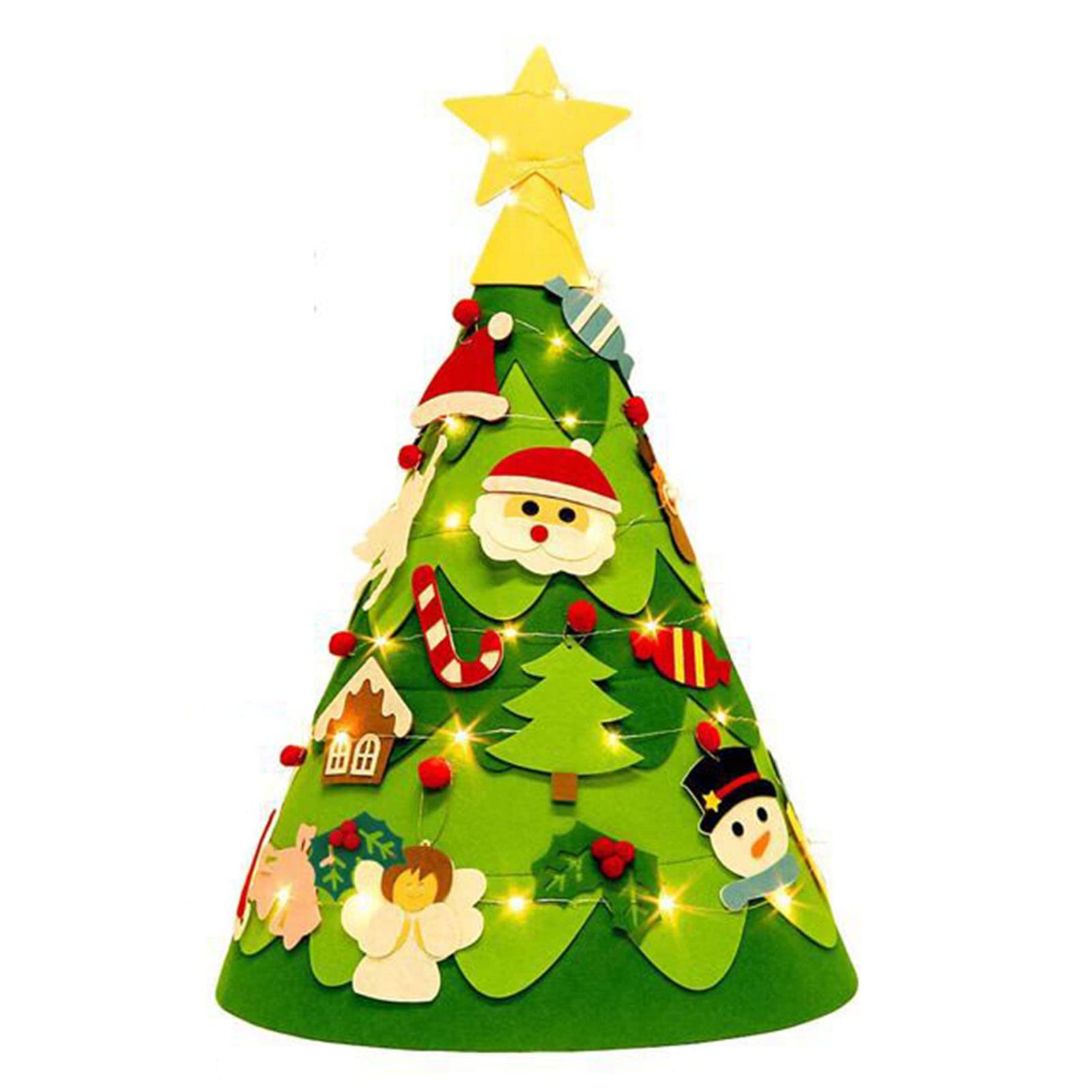 Amazon.co.jp: 3D円錐形のフェルトの木、クリスマスツリーは子供
