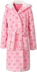 Girls Fleece Bathrobe Hooded Kids Sleep Robe Flannel Sleepwear Soft Fuzzy Robes