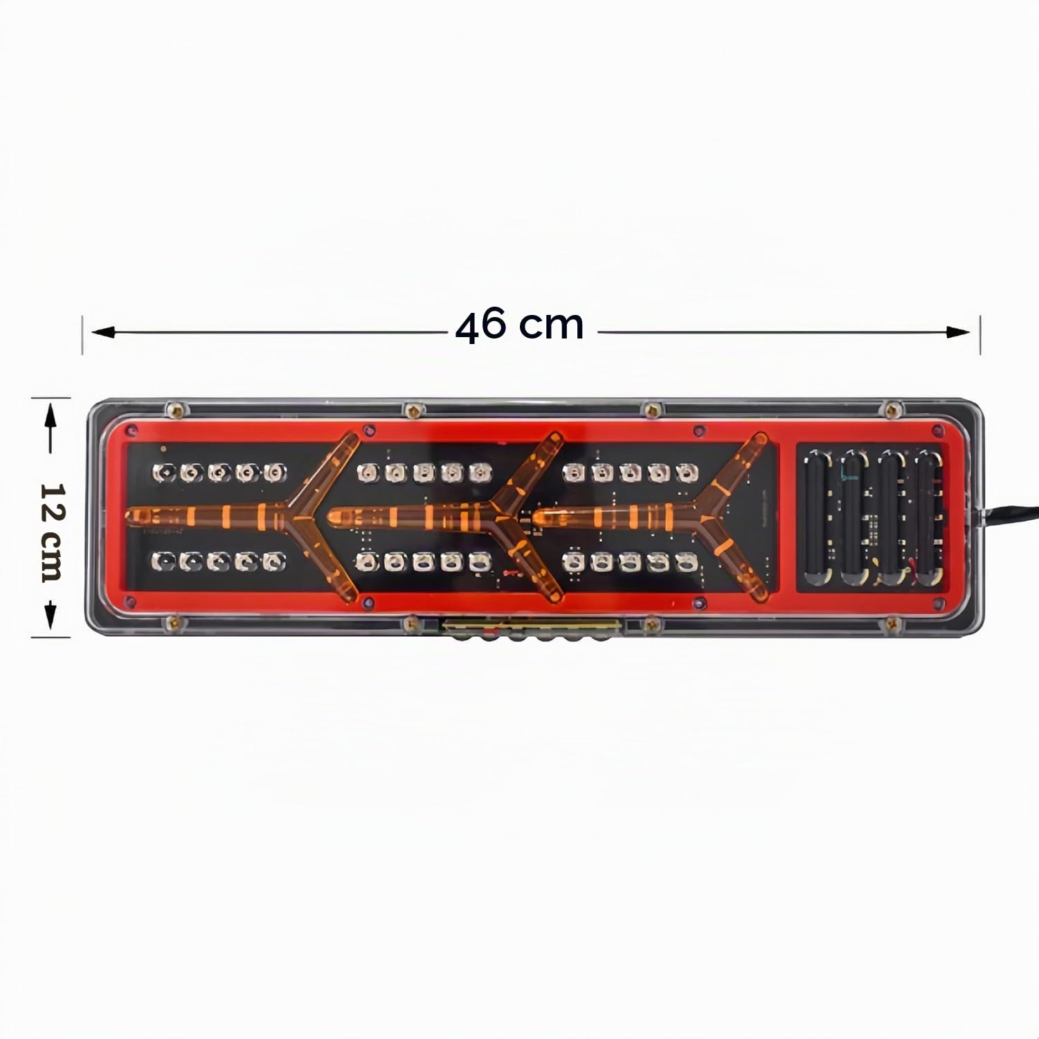 2X Luces Remolque Traseras Led,Luces Traseras Universales De 12/24 v CC,Cinco Funciones,Resistentes Al Agua,Aptas para Furgonetas,Camiones,Turismos,Autocaravanas,Etc.