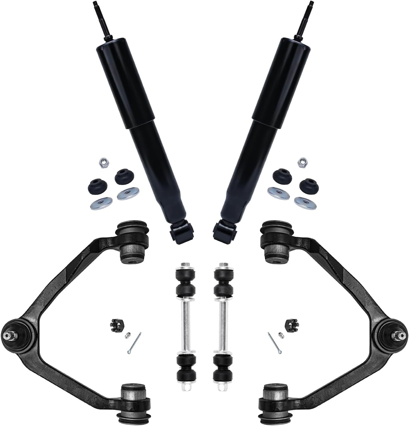 Detroit Axle - 4WD Front End Kit for 97-03 Ford F-150, 97-02 Expedition, 2 Upper Control Arms w/Ball Joints 2 Sway Bars 2 Shock Absorbers 1997 1998 1999 2000 2001 2002 Replacement - 6pc Set