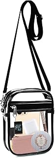 Fibrdoo Clear Crossbody Purse Bag, Clear Bag Stadium Approved with Front Pocket for Concerts