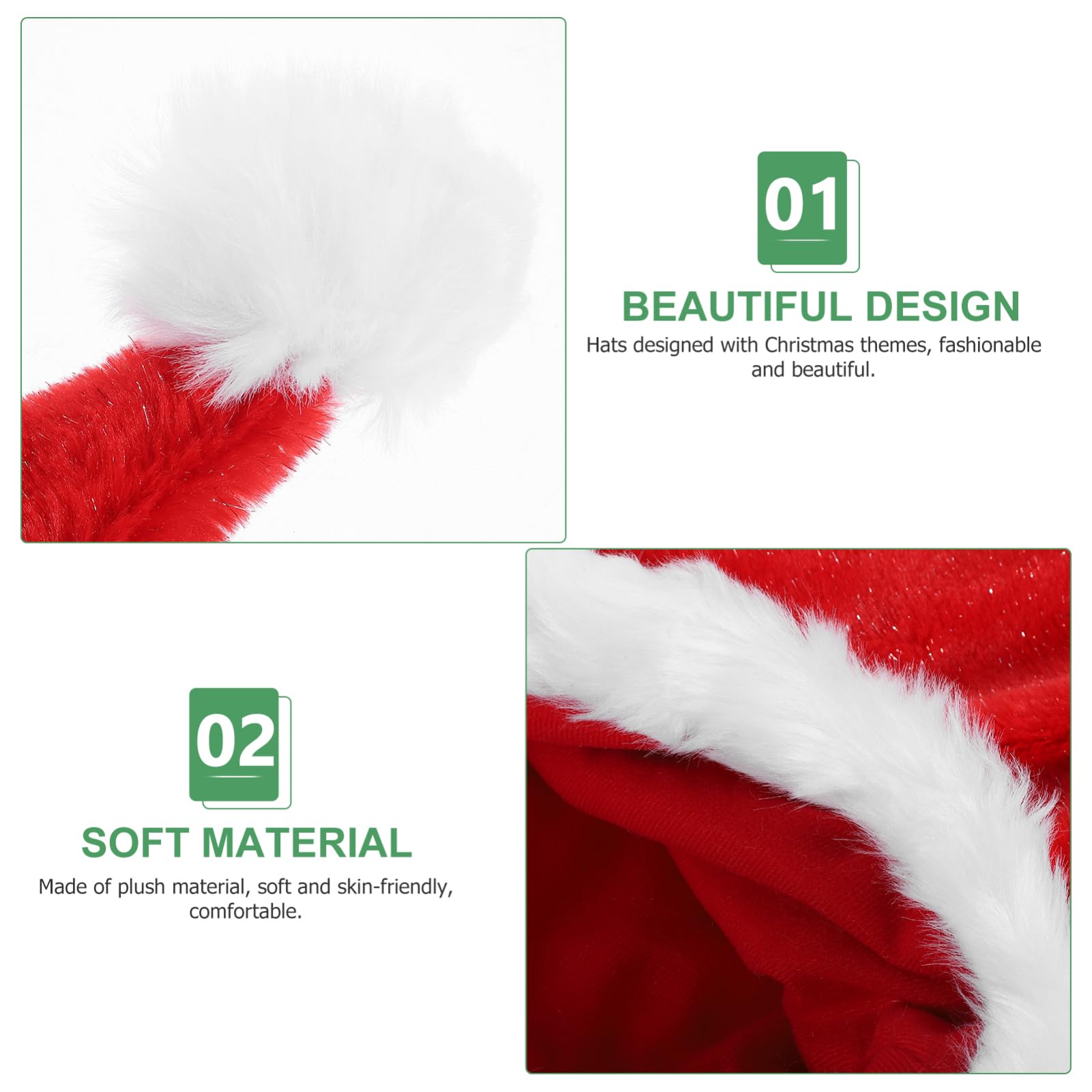 BESTYASH sombrero de Santa adulto interior alegre feo christmas hat sombreros navideños christmas decoration sombrero de navidad Gorro de Papá Noel de Navidad Felpa rojo