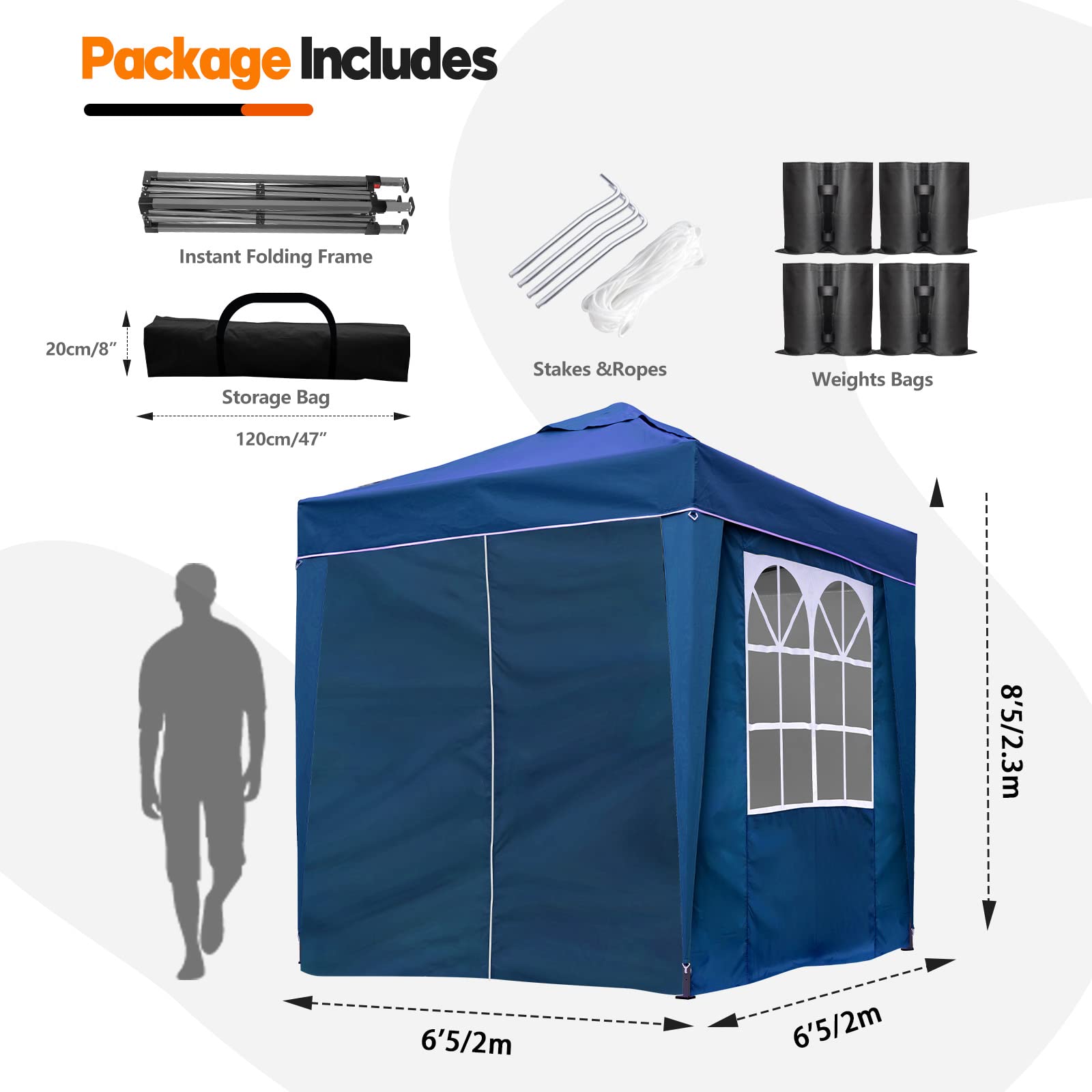 SANHENG Gazebo pop up, tenda pop-up con pesi, completamente impermeabile, gazebo ideale per feste all'aperto e campeggio