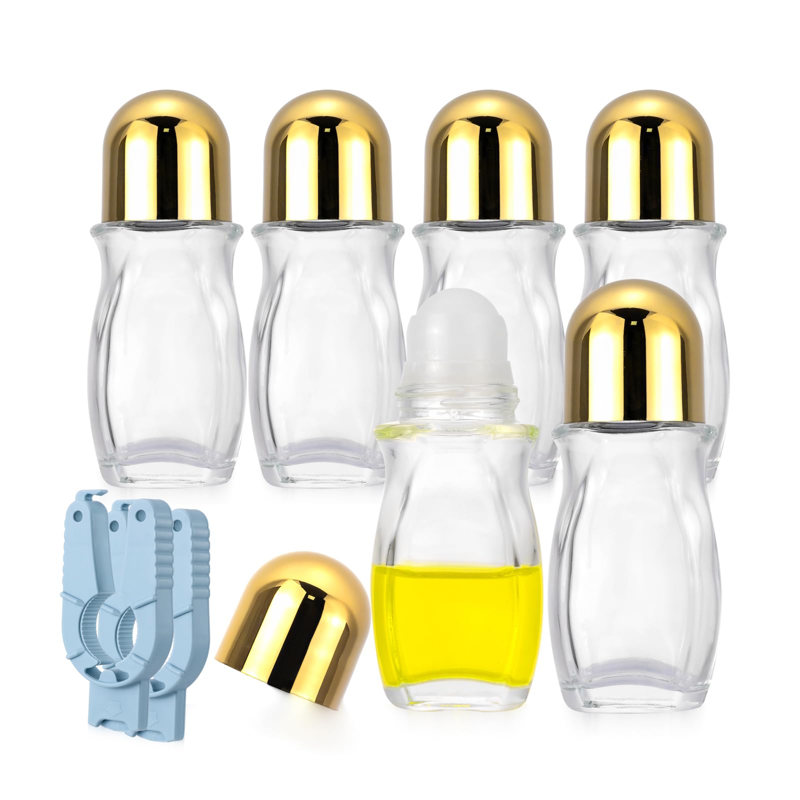 Botellas de vidrio de alta calidad con tapa dorada y 50 ml de capacidad para cosmética elegante