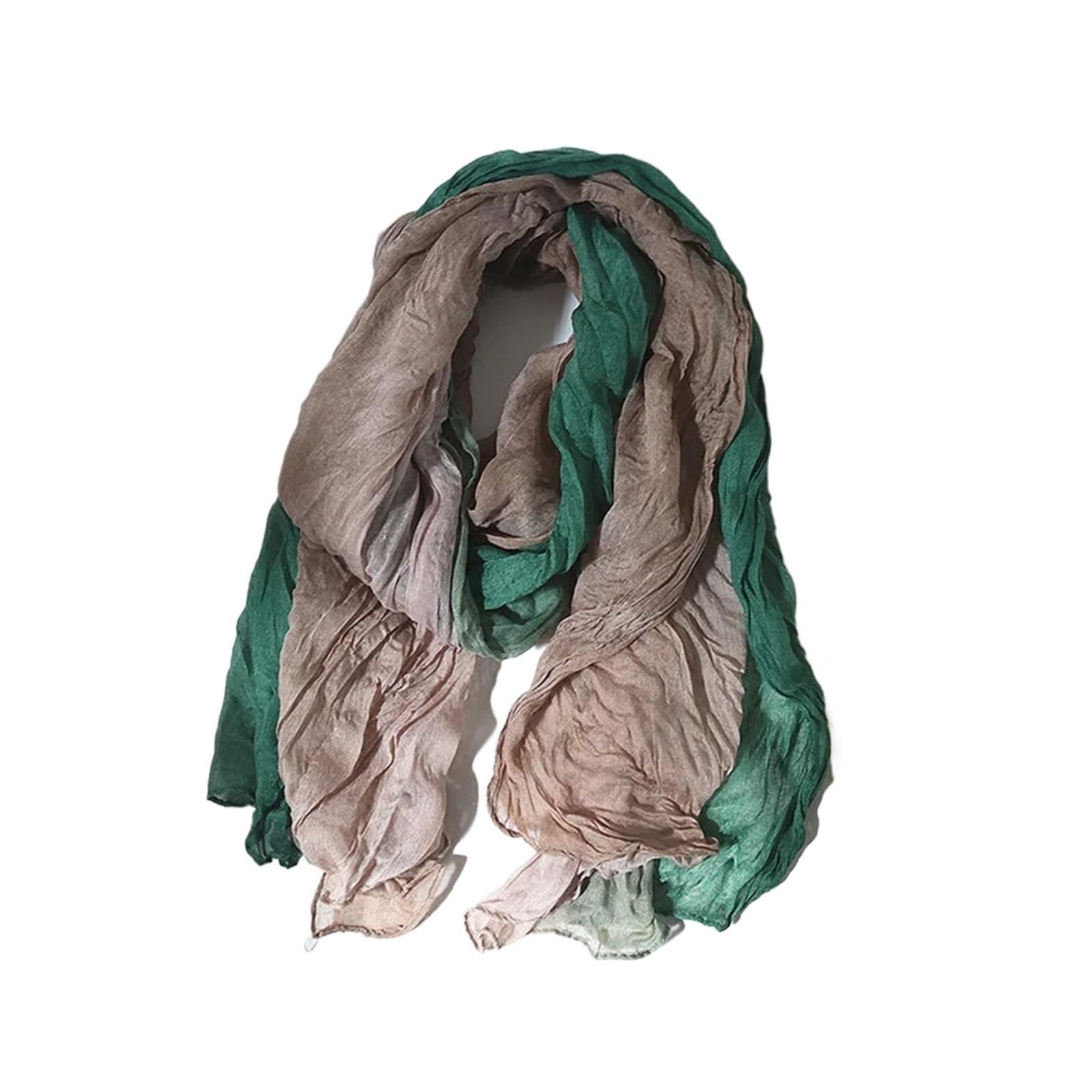 Sciarpa in Cotone e Lino da Donna - Scialle 2 in 1 con Aria condizionata, sfumatura a 3 Colori (23 x 175 cm)