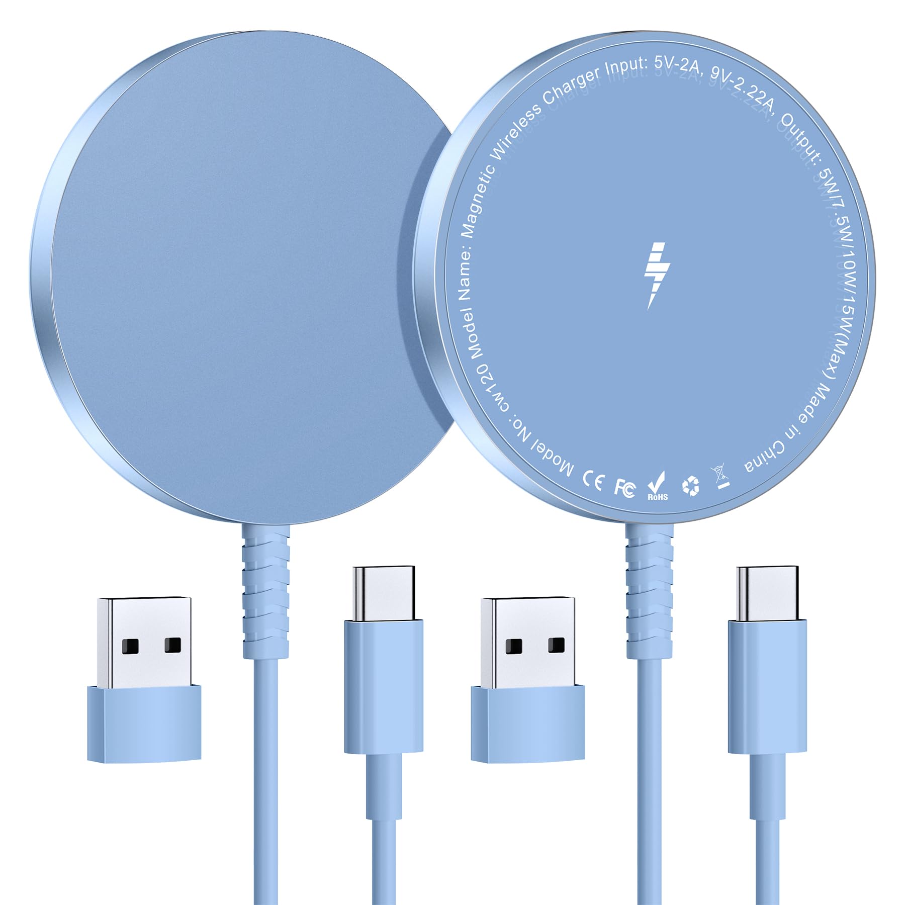 Magnetic Wireless Charger for iPhone: Compatible with Magsafe Charger iPhone 17 16 15 14 13 12 Series & Airpods 4 3 2 Pro-Fast 15W Max Charging Pad