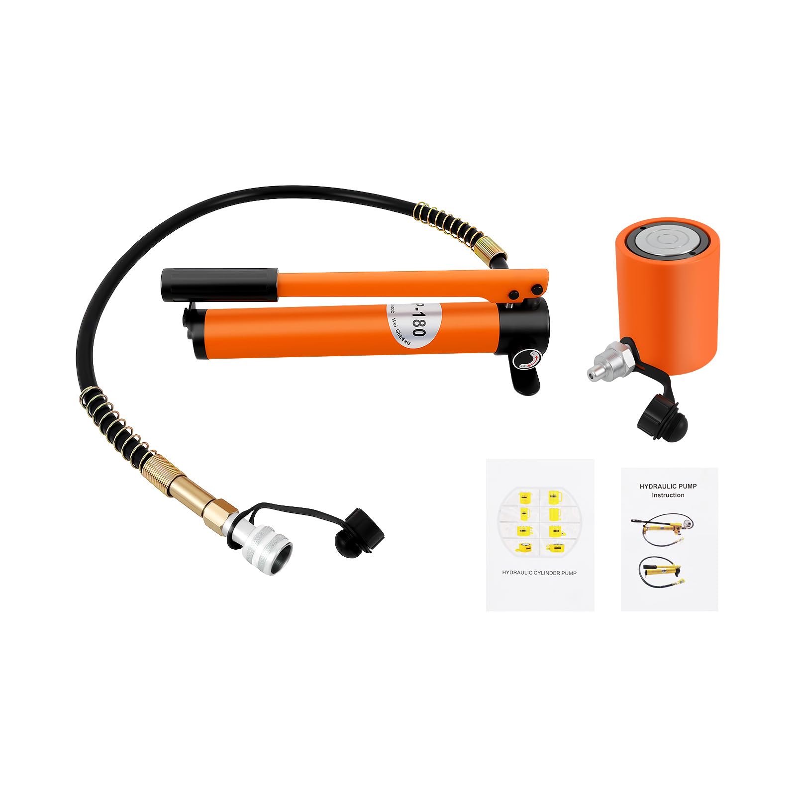 Bomba hidráulica manual 20T, set de prensa hidráulica, 350cc, 70MPa | Bomba hidráulica manual potente y prensa hidráulica resistente para taller, montaje, elevación, flexión