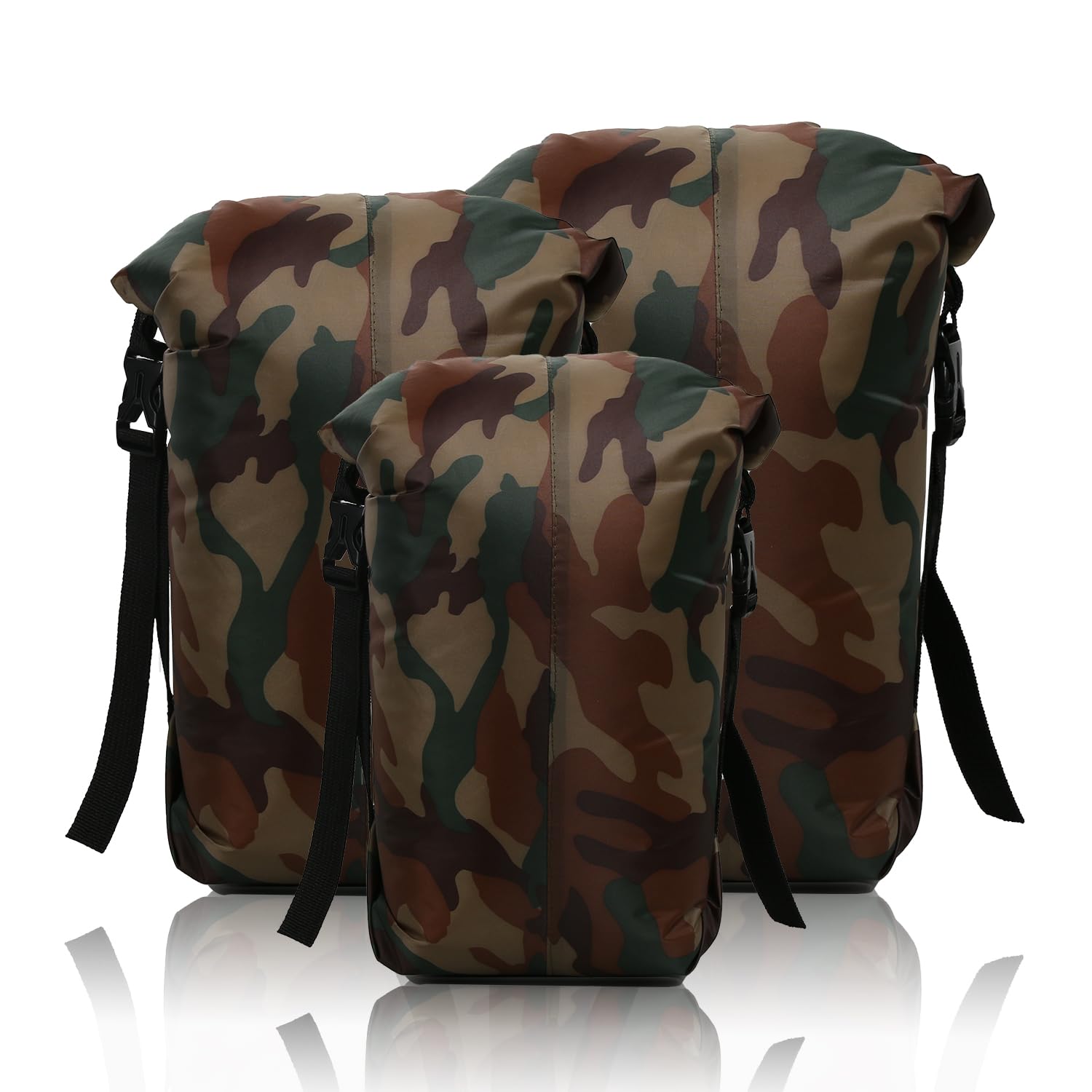 Hosifiy Compression Sack, 5/8/11L 210T Polyester Taffeta Compression Stuff Sack for Sleeping Bag, Camping, Outdoor, Hiking, Backpacking, Travel (Bright Camouflage 3Pcs)