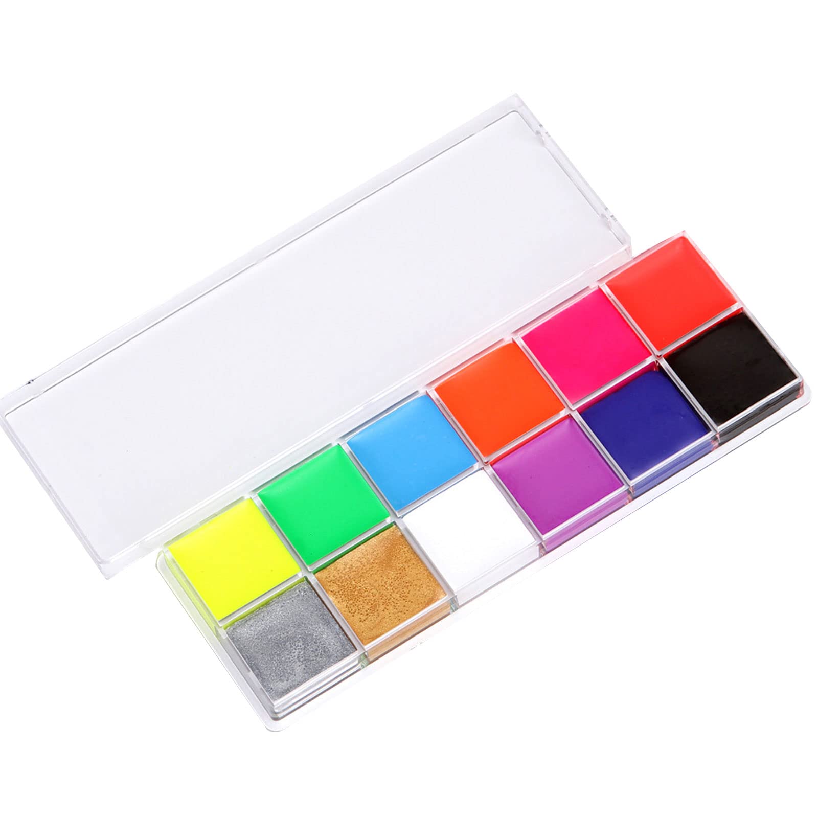 fexxkg 12 Color Glow Oil Halloween Waterproof Body Paint Fluorescent Glowing Face Beauty Makeup Face Body Makeup Paint