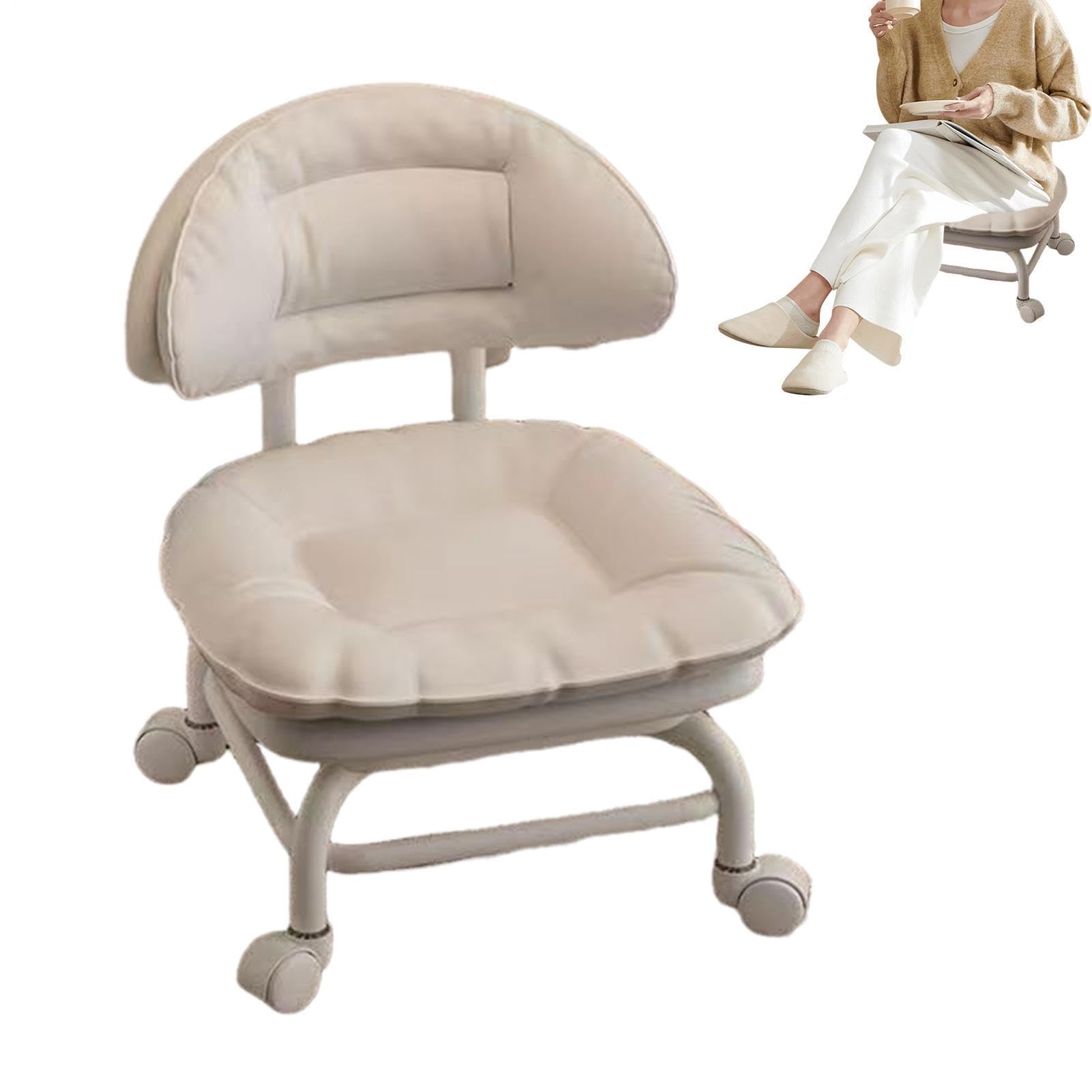 Tabouret roulant bas avec Chaise compacte à roulettes silencieuses 360°