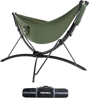 Set Up in 3 Seconds Adjustable Portable Aluminum Alloy Hammock Stand for Outside with Chair Mode & Lounge Mode up to 105''