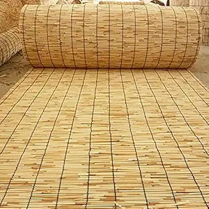 Bamboo Reed-roll Up Shades, Wooden Blinds for Windows, Natural Color Heat Insulation Camper Blinds and Shades, Complete Installation and Assembly Parts