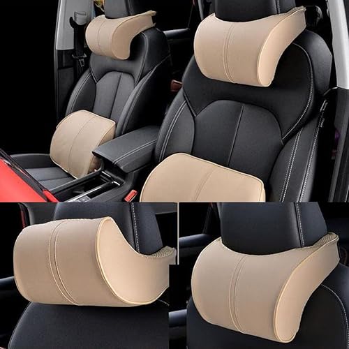 Miniatura 3 de Almohada de apoyo para el cuello del asiento del automóvil, piel sintética suave + espuma viscoelástica, almohadilla de apoyo para la cabeza para