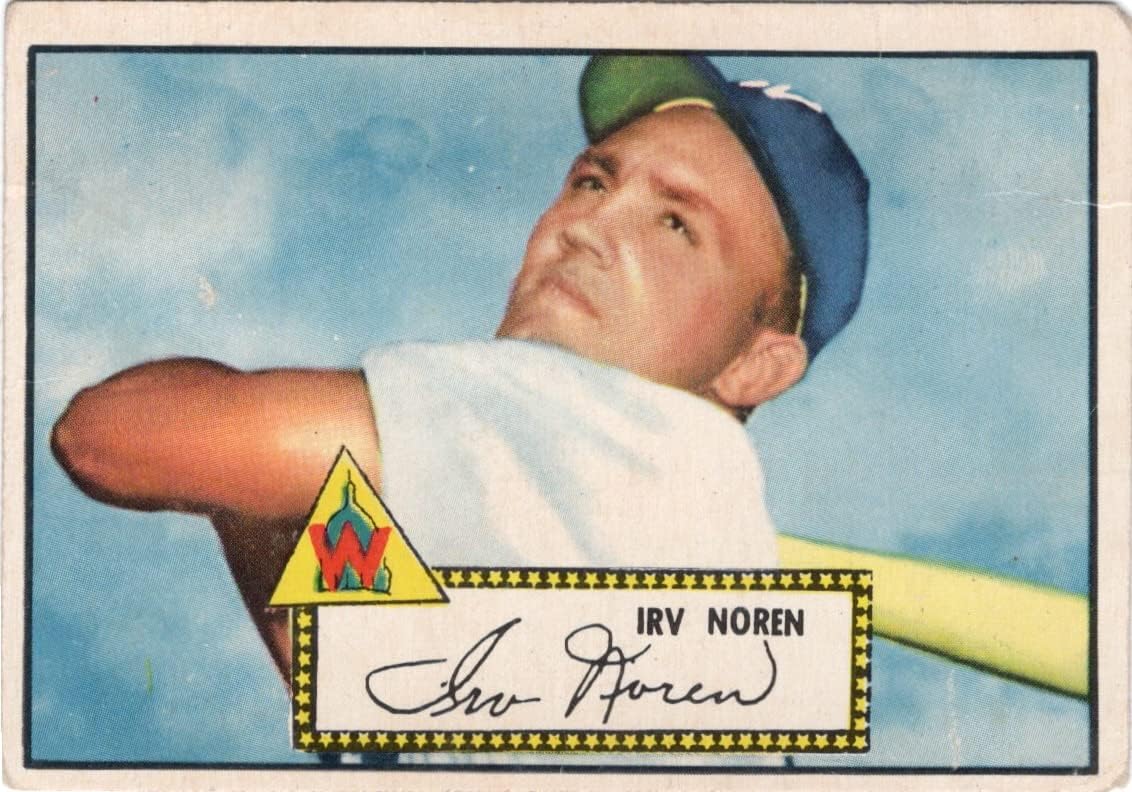 Irv Noren Vintage Collectible Baseball Card - 1952 Topps Baseball Card #40 (Senators) Free Shipping