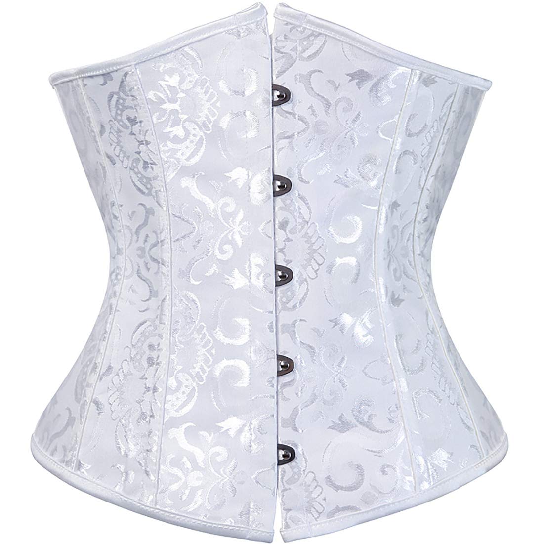 New-Cool Women's White1 Bustiers Corsets Sexy Satin Waist Cincher Corsets Nightwear For Club Bar Plus Size Lingerie Lace Up Bodyshaper Top (,3Xl(14-16))