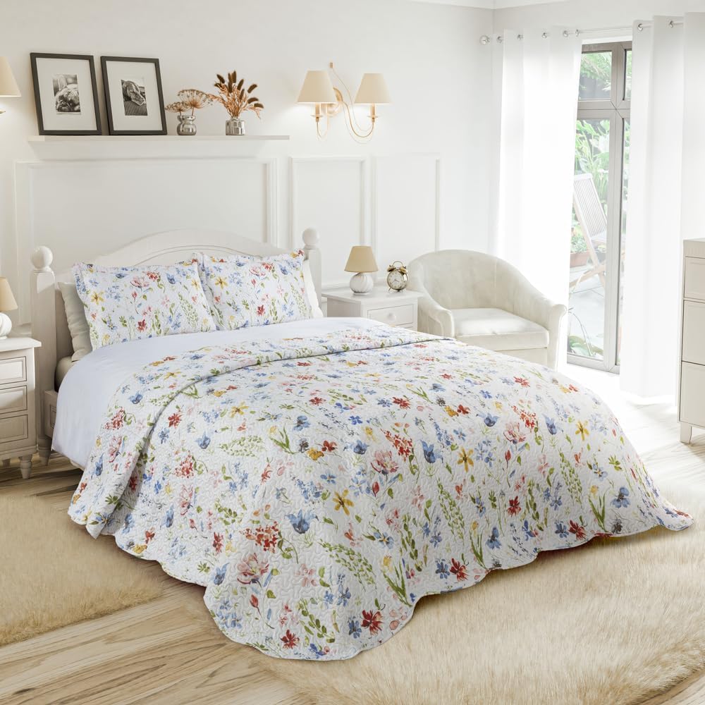 Emma Barclay Spring - Quilted Patchwork Bedspread Set - Single