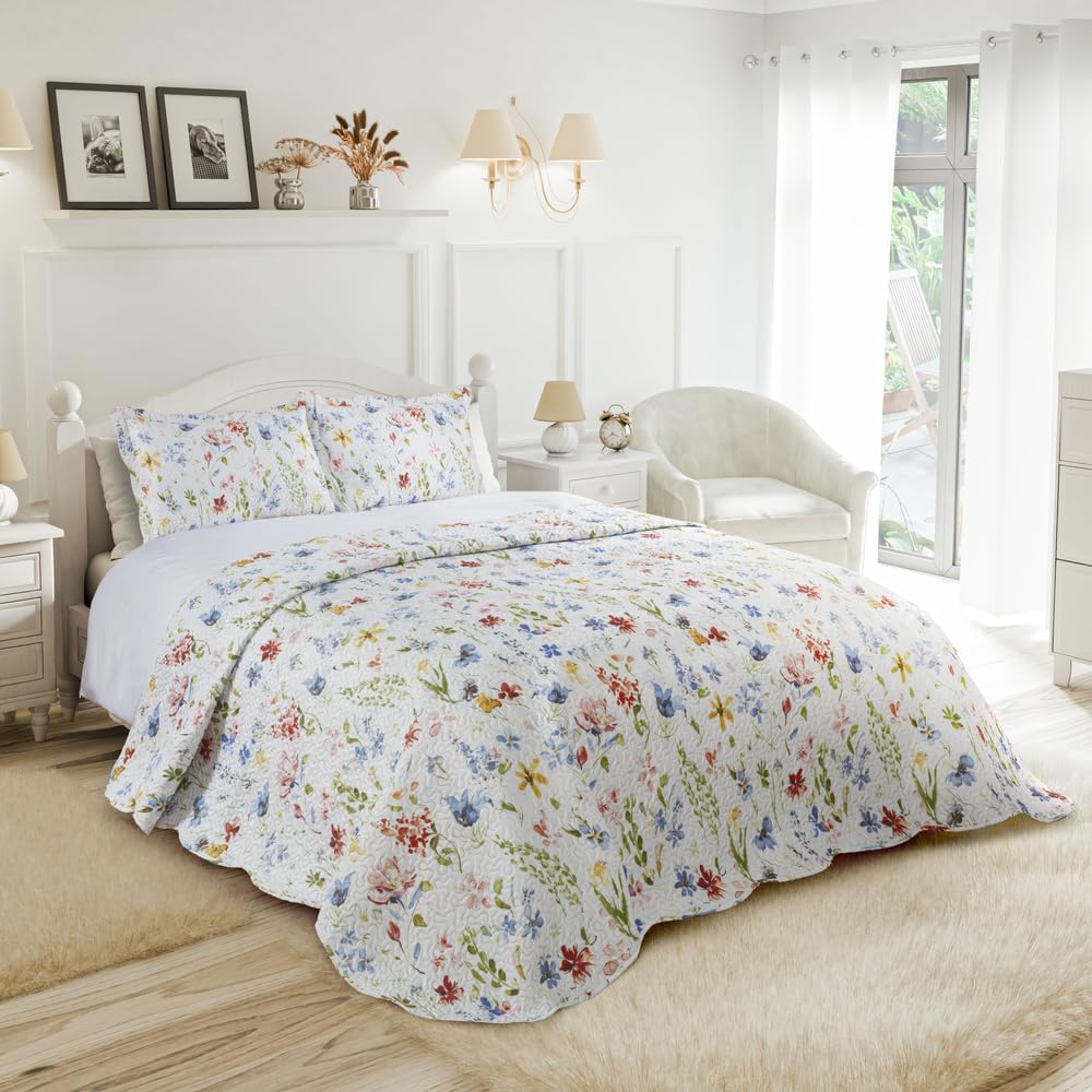 Emma Barclay Spring - Quilted Patchwork Bedspread Set - Double