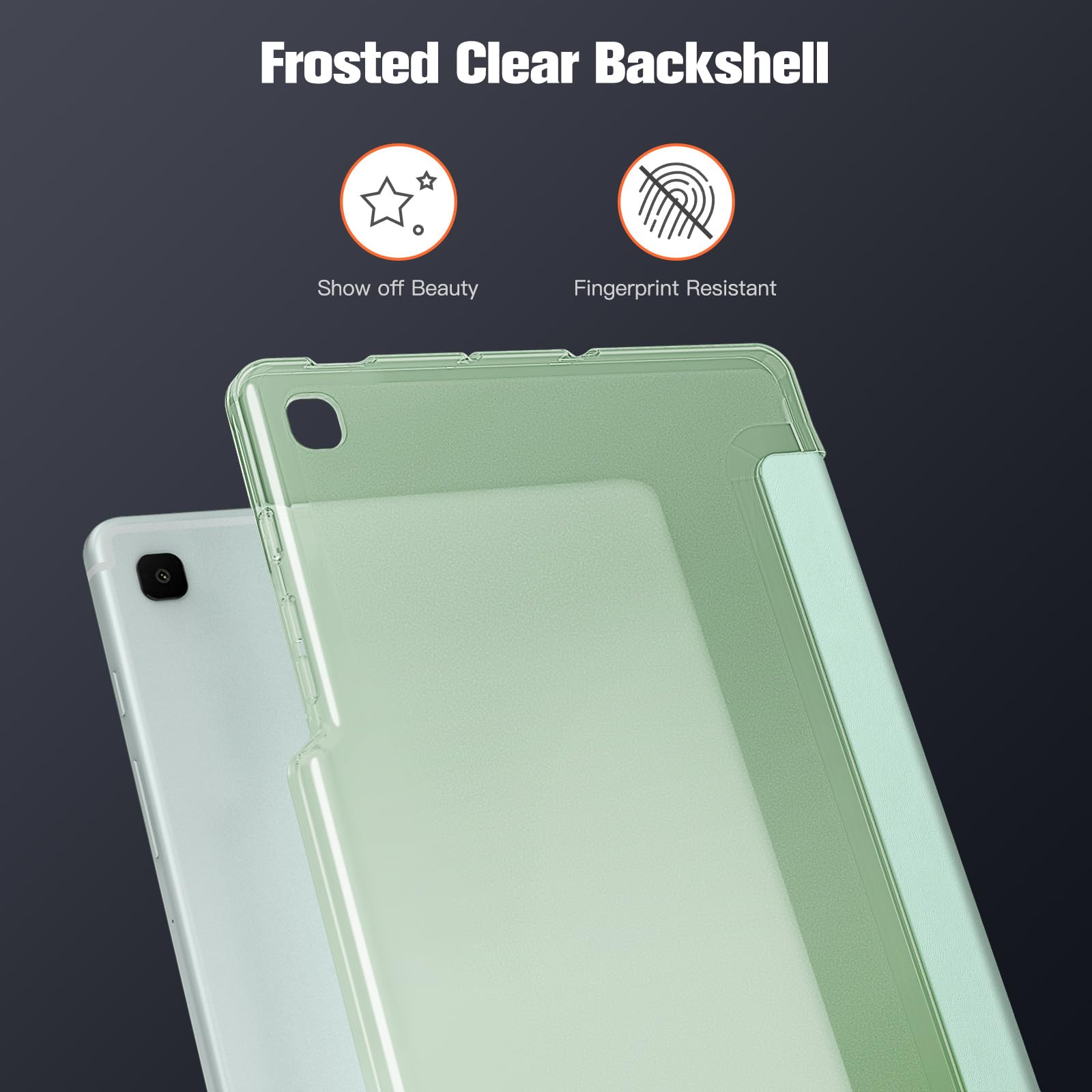 Fintie Etui do tabletu Samsung Galaxy Tab S6 Lite 10,4 cala 2024/2022/2020 - Slim etui ochronne z przezroczystą tylną stroną i funkcją automatycznego wygaszenia/wybudzania, miętowe | Półprzezroczysta matowa tylna okładka, lekki stojak, uchwyt na długopis
