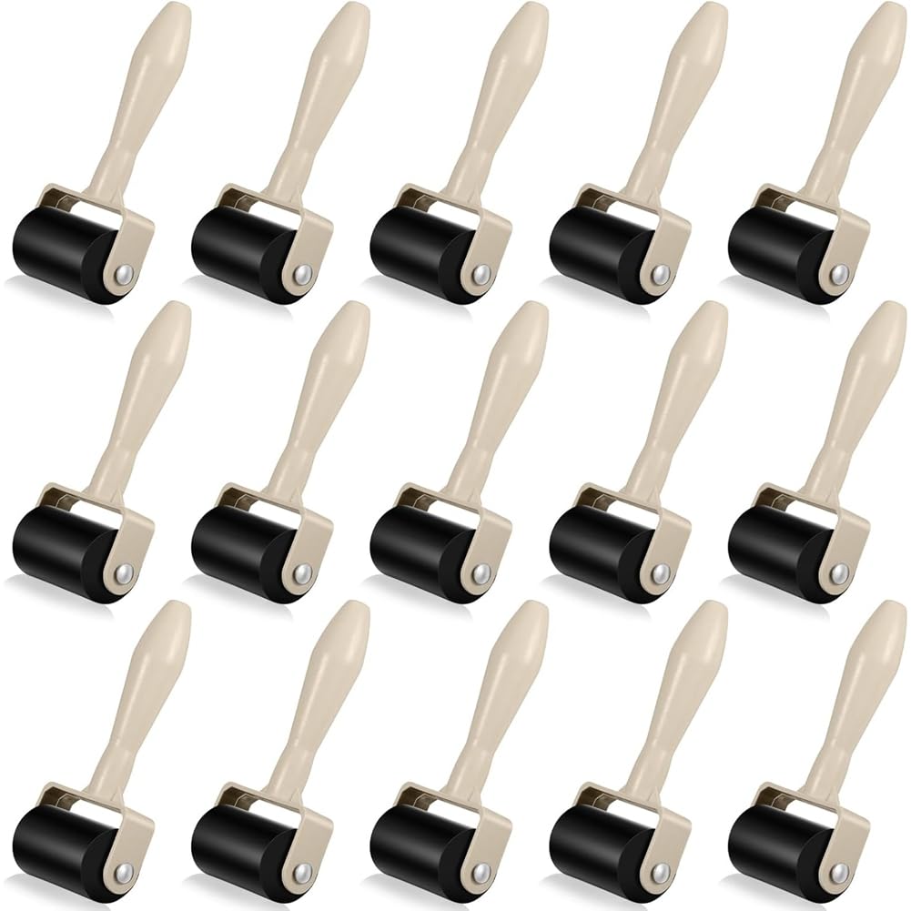 Ijsdnvjndx As Shown For Gluing Printing Inking Block Paper Crafting 15 Pcs Rubber Brayer Rollers 1.9 Inch Rubber Ink Roller For Crafting Art Diy