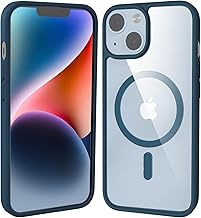 for iPhone 13 Case/iPhone 14 Case [Compatible with MagSafe] [Military-Grade Drop Protection] [Anti-Scratch] Magnetic Phone Case 6.1 inch, Clear Blue