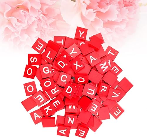 Miniatura 7 de Ciieeo 100 piezas de cubos de madera para bebé, bloques de letras de astillas de madera, azulejos de madera A-Z, azulejos de madera del alfabeto,