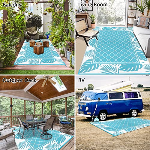 Ileading Outdoor Rug Carpet for Patio 5' x7' Waterproof Reversible Plastic Straw Rug Portable Outside Area Rug Door Mat for Patio, Clearance, Balcony, Picnic, Pool, Beach, RV Mat - Image 4