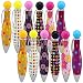 Jiulyning Cute Retractable Bowling Style Mini Ballpoint Pens, 0.7 mm Blue Ink, Colorful Pen Shell, Pack of 12