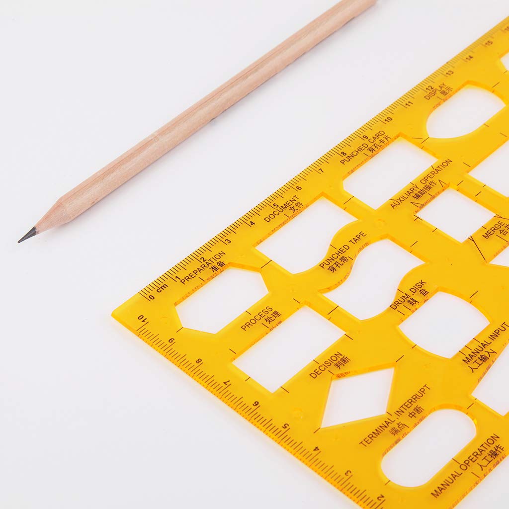 MinnowXY K Resin Flow Chart Symbol Drafting Template Ruler Stencil Measuring Tool Student - Image 6