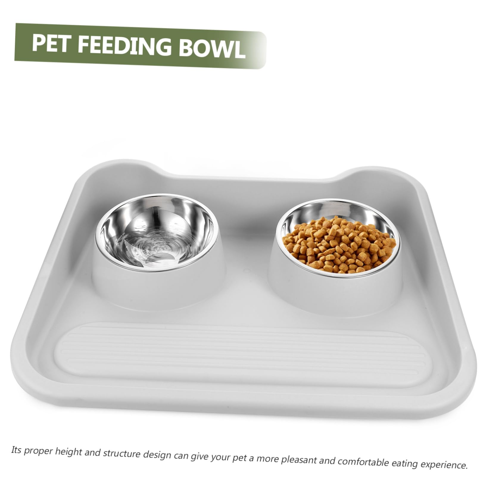Gamelle Double en Acier Inoxydable et PP pour Chien et Chat | Bavures, Protection du Cou, Bol Stable Anti-basculement, Récipient pour Aliments pour Animaux