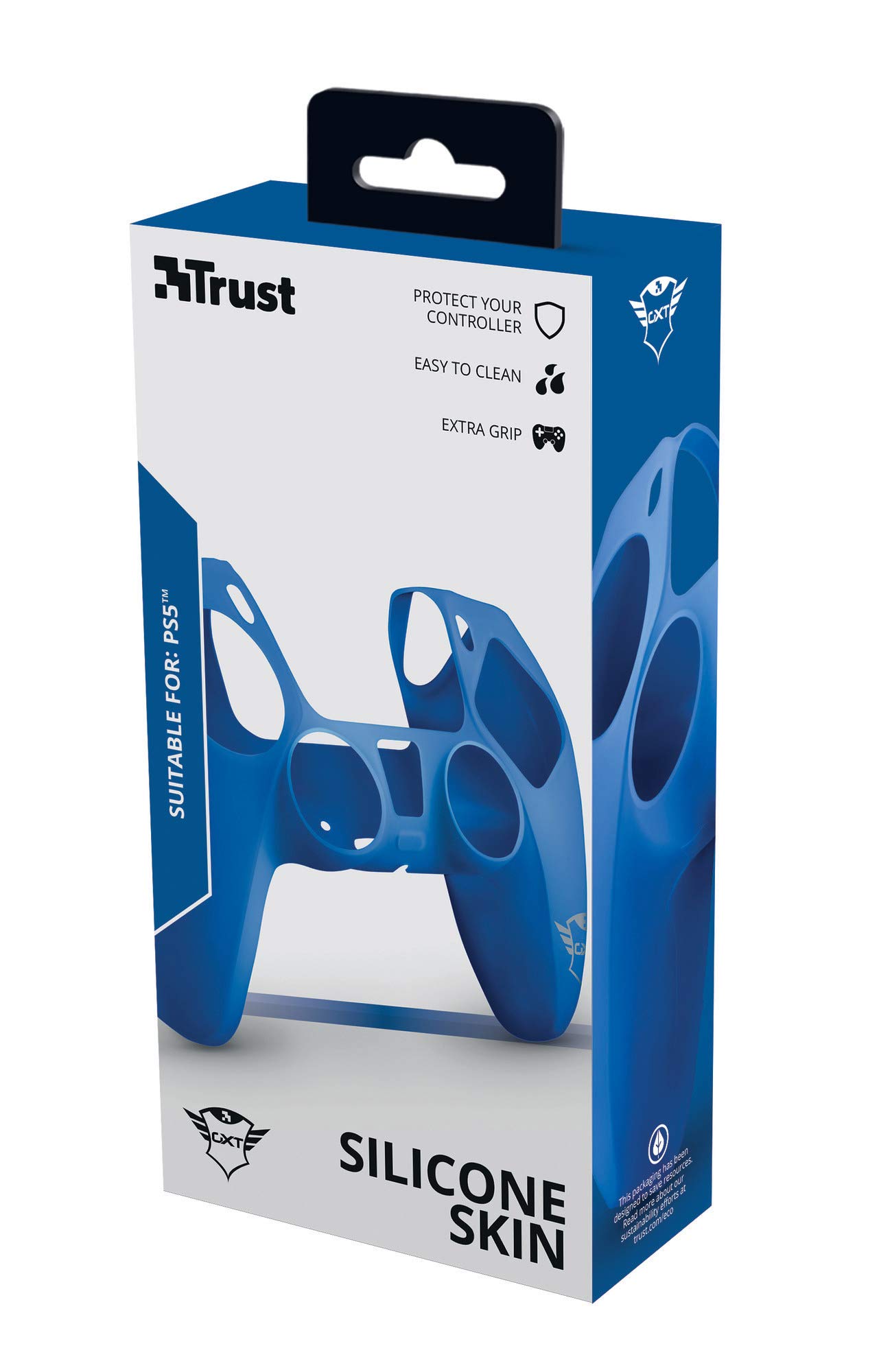 Trust Gaming GXT 748 Funda Silicona para Mando PS5, Carcasa Suave Cubierta Antideslizante Protectora para Controlador DualSense de PlayStation 5 - Azul