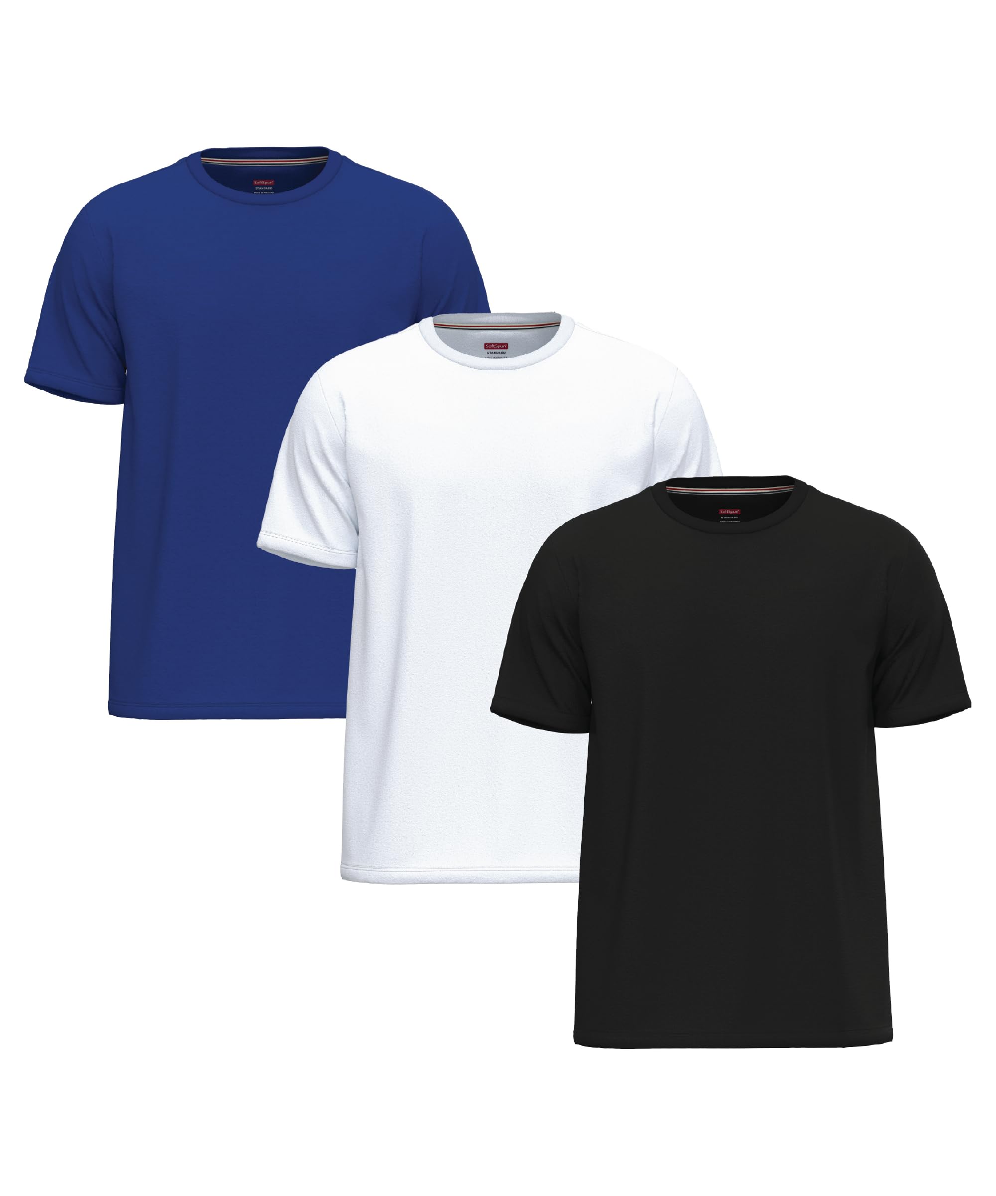 Softspun Men's Pack3 [Primary Collection] 100% Cotton T Shirt Plain Teeshirt Plains Tees Shirt Mans, T-Shirts