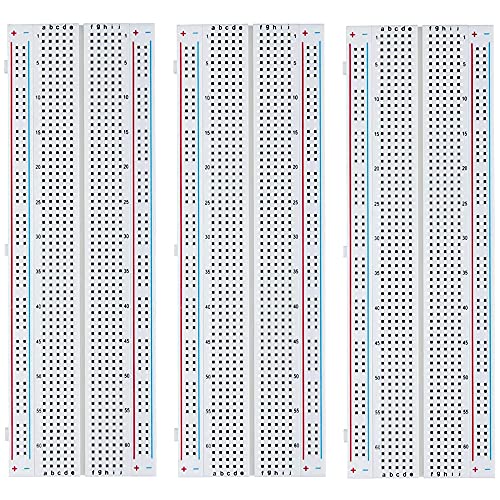 MMOBIEL 3 piezas 830 circuitos de prototipos de placas de circuitos integrados de pruebas sin soldaduras Compatible con Raspberry Pi 2 3 4. Bloques de conexión de distribución de ProtoShield
