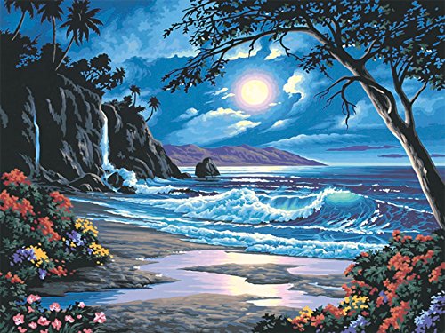 Fipart 5D Diy Diamond Painting Cross Stitch Craft Kit Wall Stickers For Living Room Decoration. Waves(14X18Inch/35X45Cm) #TOP7