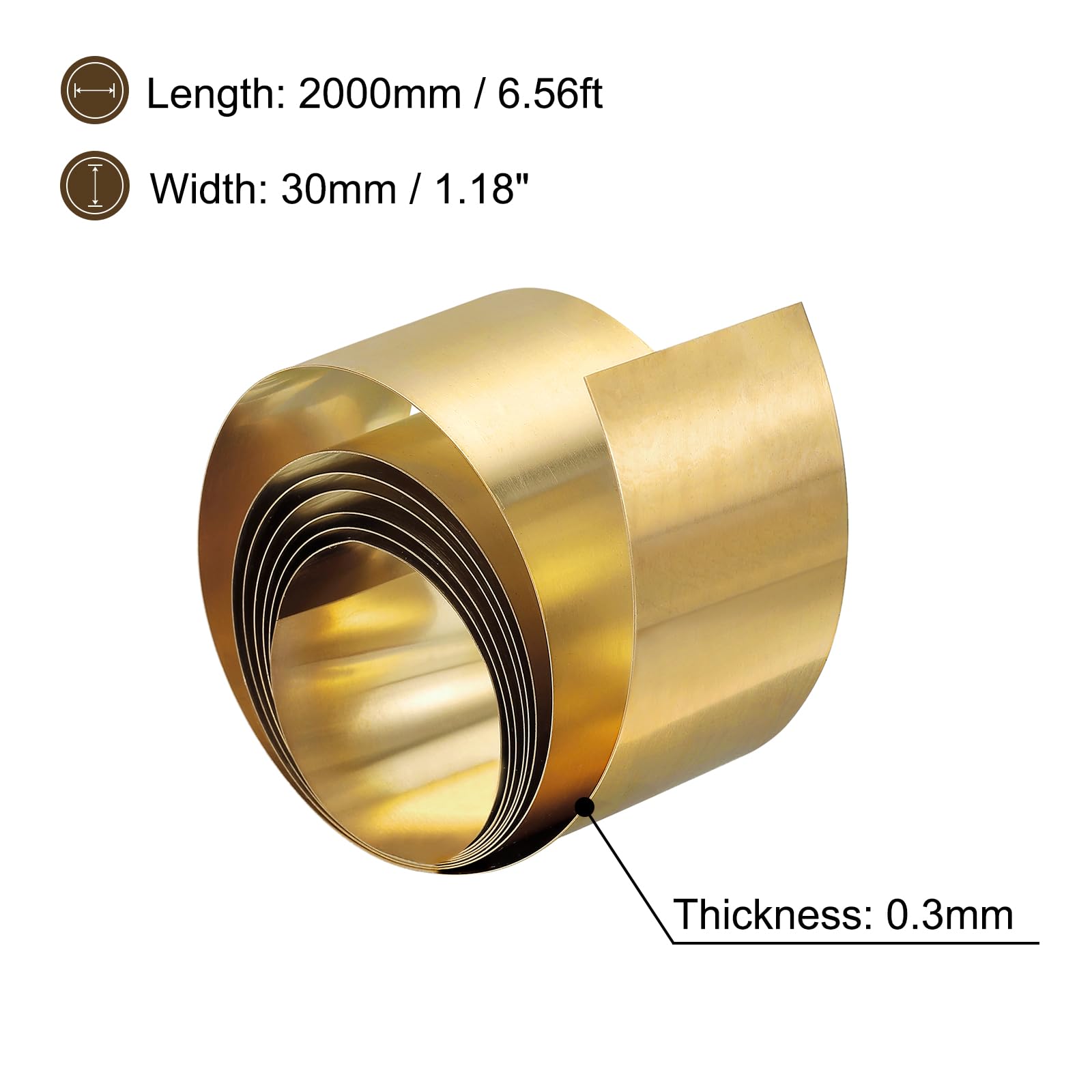 QUARKZMAN Messing plaat, rol, metalen plaat, messing platen, messingfolie, metaalfolie, 0,4 x 300 x 1000 mm messing strips voor knutselwerk, elektrische doe-het-zelfprojecten, reparaties, goud