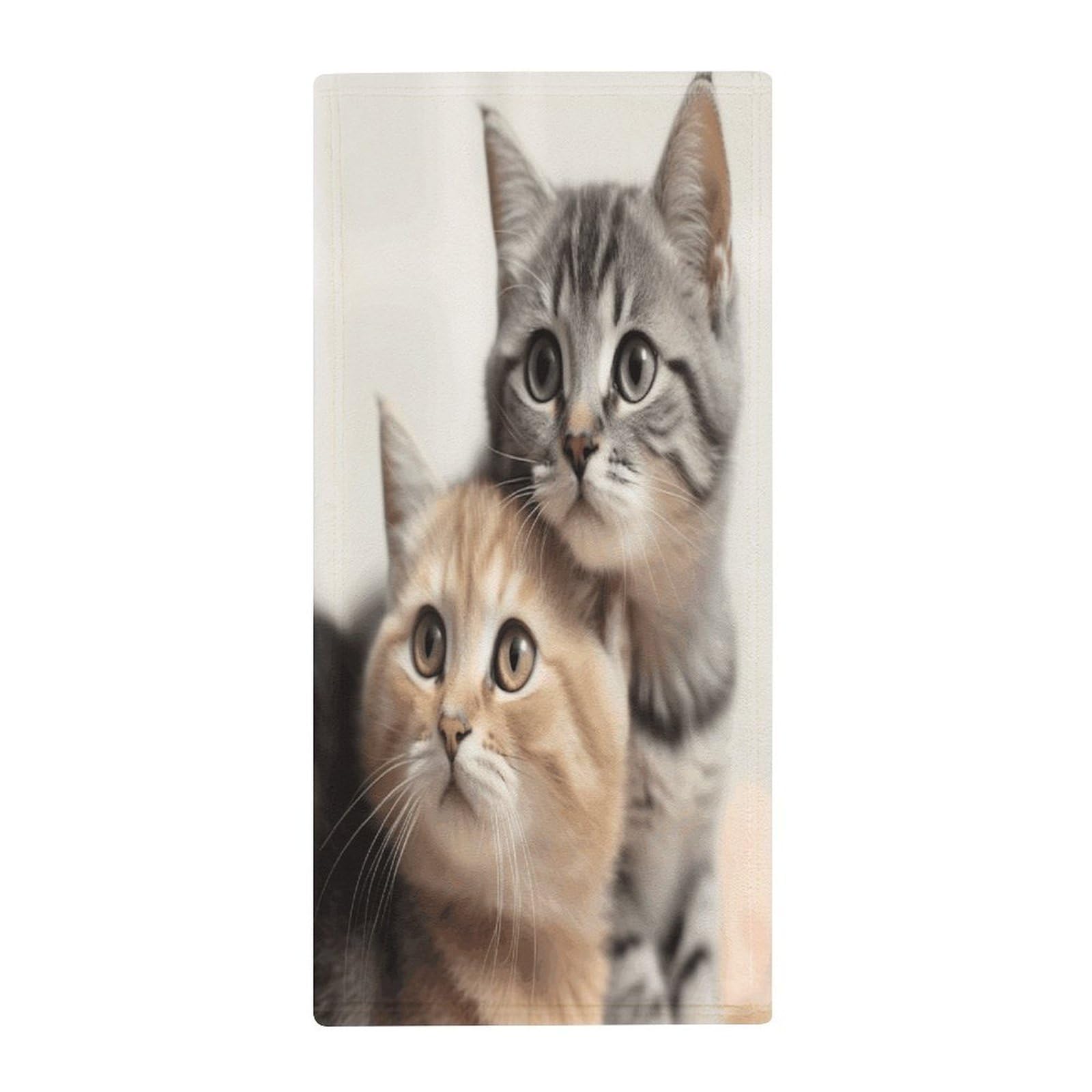 VstaDank Cats Hand Towels Ultra Soft Printed Towels Classic Coral Velvet Kitchen Hand Towel Highly Absorbent Hotel Spa Towel Collection for Bathroom Workout 13.8 X 28.7 in