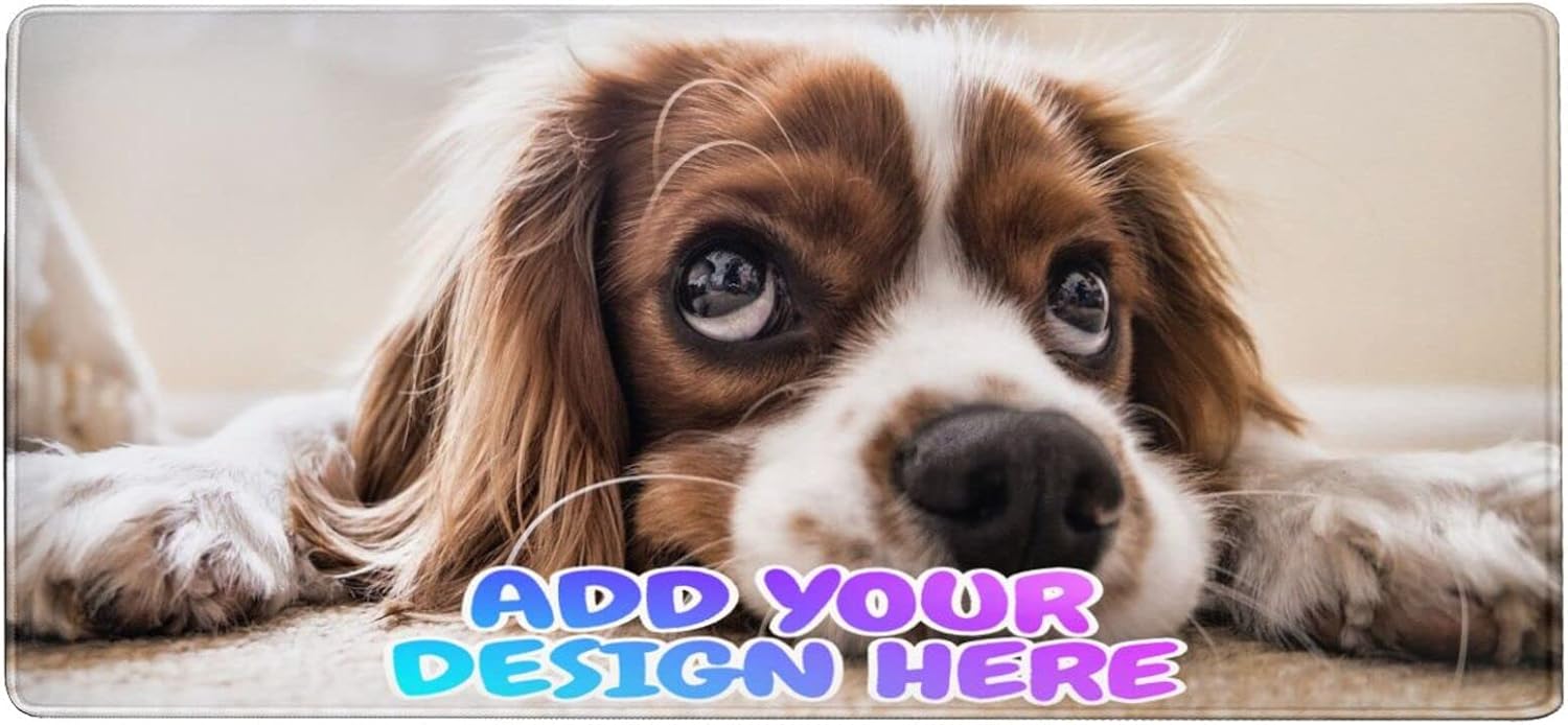 Personalized Gaming Mouse Pad,Customize Soft Extra Extended Large Mouse Pad,Waterproof,Anti-Slip Rubber Base,Computer Keyboard Mouse Mats with Your Own Photo Picture Logo Text 16"X35.5"