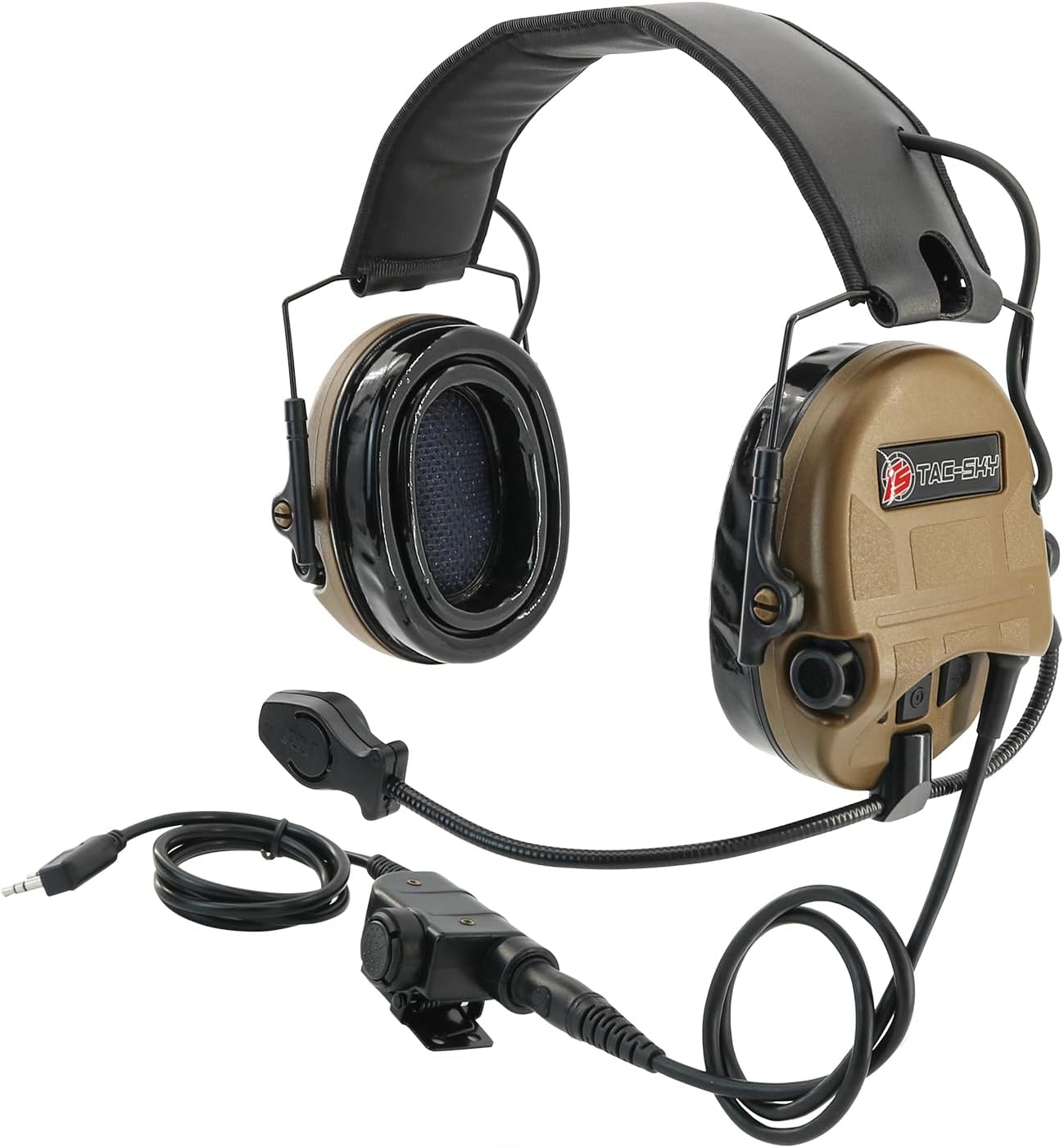 Tactical Headset Noise Reduction Hearing Protection Silicone Ear Cups Sound Pickup NRR 23dB for Shooting Gun Range