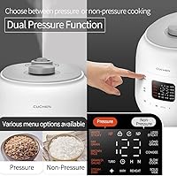 Vista 3 de CUCHEN CRS-FWK0640WUS Olla arrocera automática a presión de calentamiento dual de 6 tazas (sin cocinar) (1.14 cuartos de galón): 6 personas por