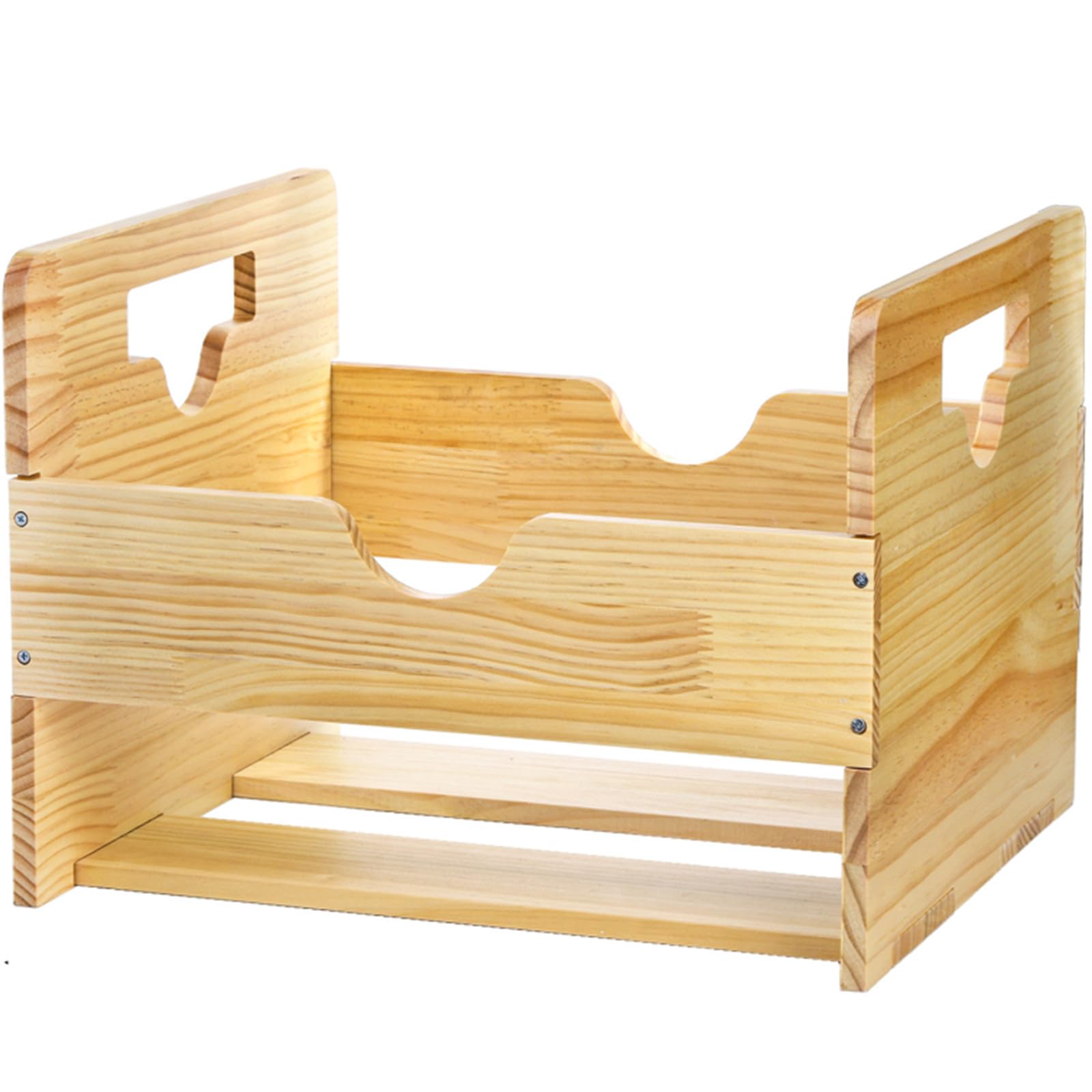 ZOOFOX Vinyl Record Storage Crate, Wood Crate Unfinished, Wooden Record Holder Stores up to 80 Albums, Large LP Album Shelf Vinyl Storage Cube