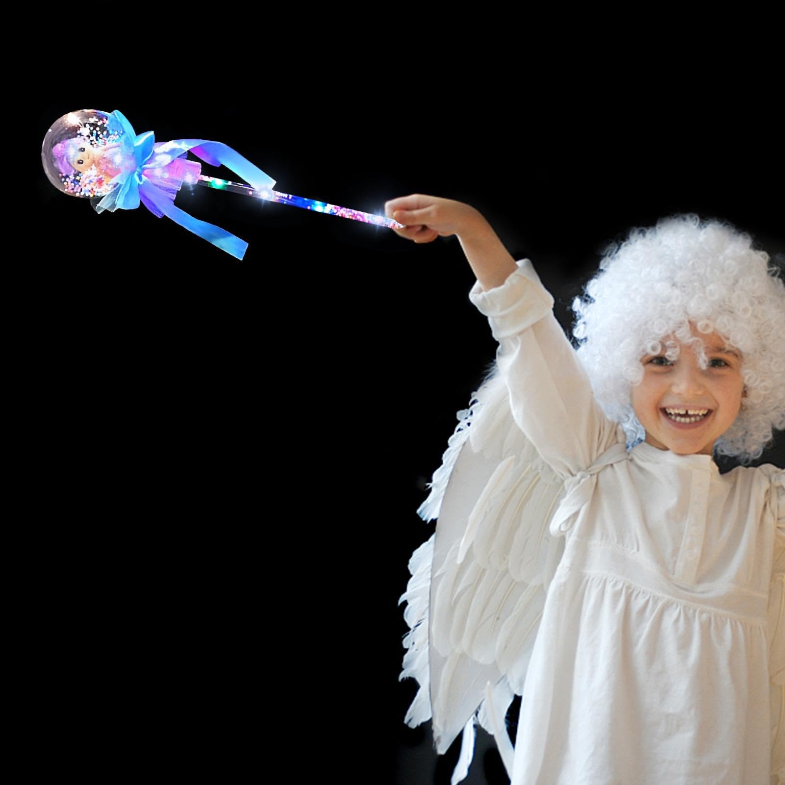 Varita De Luz LED De Hadas Para Niñas, Palo Brillante De 35 Cm Con Botón De Encendido, Formas Variadas (mariposa, Muñeca, Etc.), Material No Irritante, Ideal Para Disfraces, Cosplay Y Fiestas