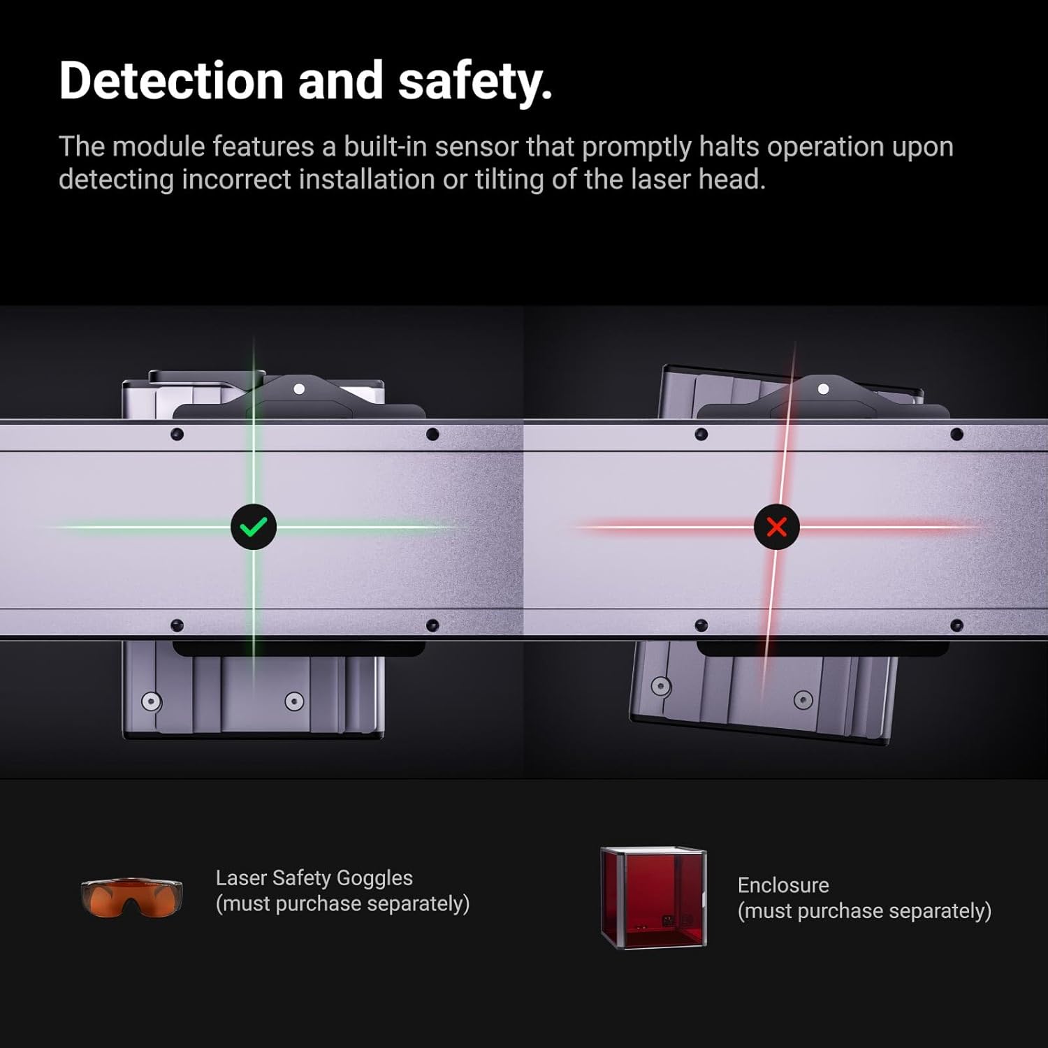 Snapmaker 1064nm Infrared Laser Module for Engraving Plastics and Metals,with AB Position,Easy-to-Focus,Compatible with Snapmaker 2.0 A350T/A350/A250T/A250/A150/F350/F250 3D Printer