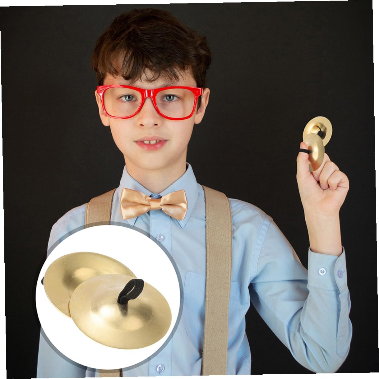 Alasum 10 Paar Fingerzimbeln Kupfer und Eisen Kleiner Fingerinstrument mit Gummiband für Bauchtanz und Bühnenaufführungen Musikalisches