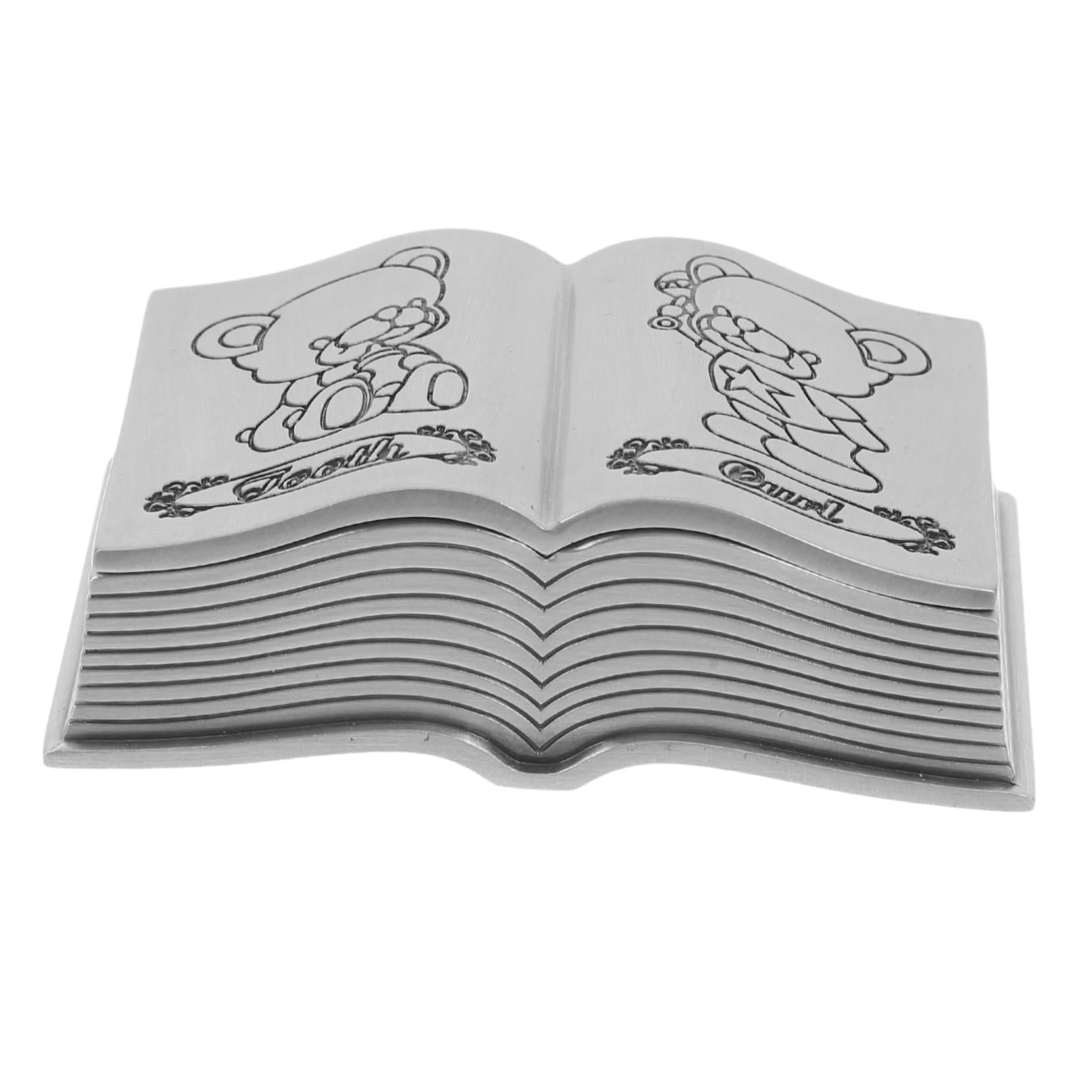 PRETYZOOM Baby Tooth and Fetal Hair Box Metal First Tooth Holder Ring Storage Elegant Keepsake Present