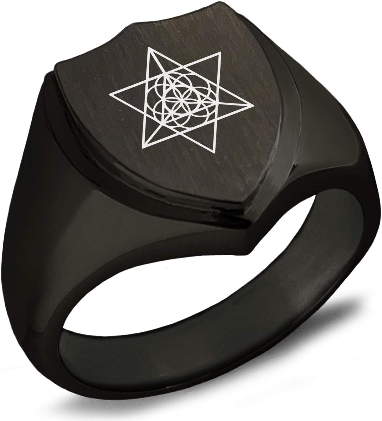 ステンレススチールアルケミストエンブレムシールド バイカースタイル 光沢リング