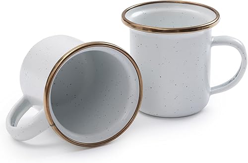 Vista 125 de Barebones Plato profundo esmaltado – Juego de 2 platos llanos – Juego de platos de acero inoxidable horneado acabado a mano – Juego de cocina